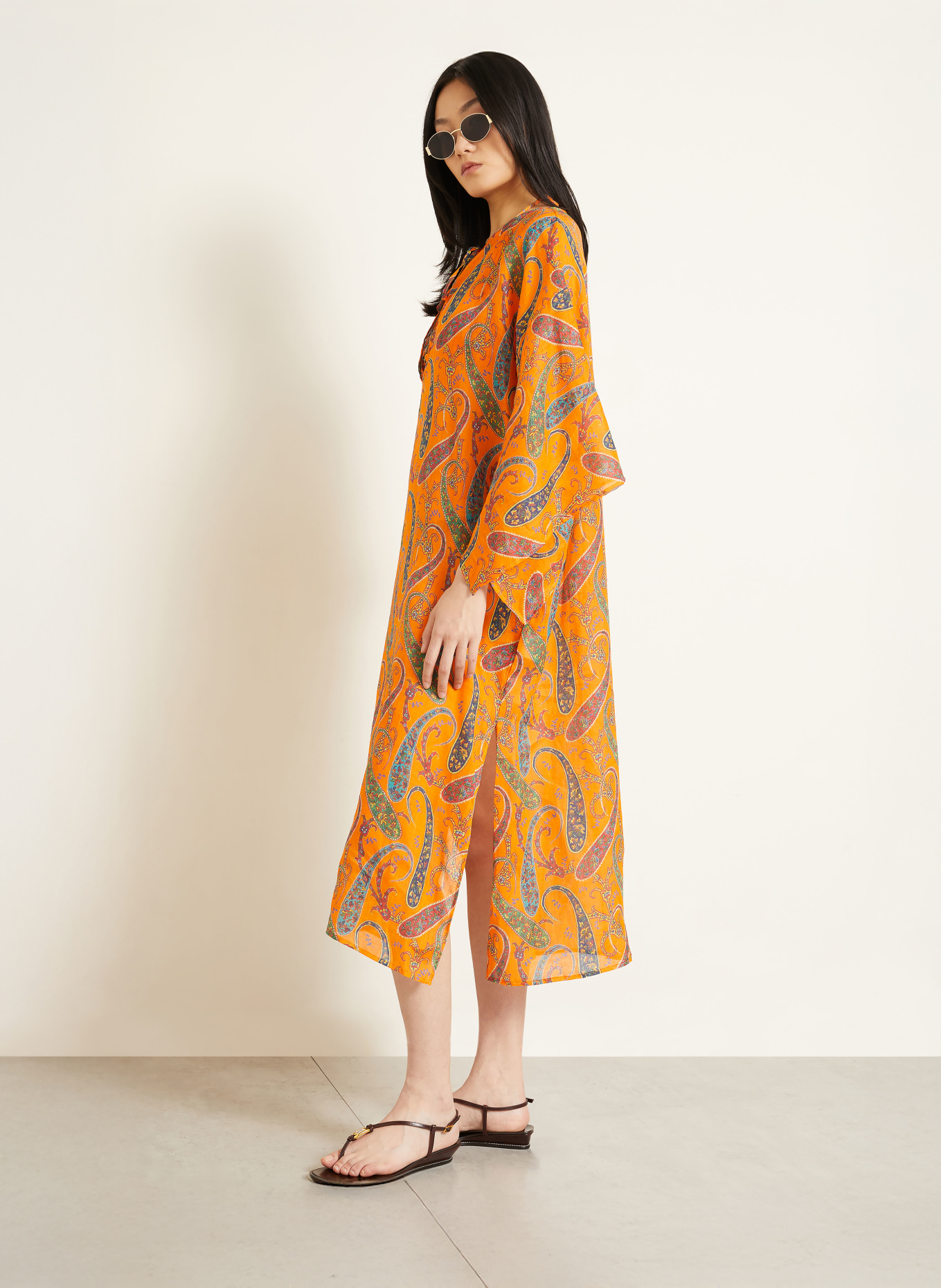 ETRO Robe de plage: ORANGE / VERT / BLEU PÉTROLE