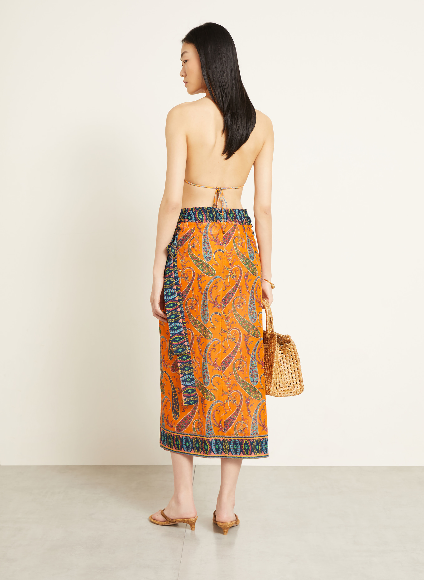 ETRO Pareo: ORANGE / GRÜN / DUNKELBLAU