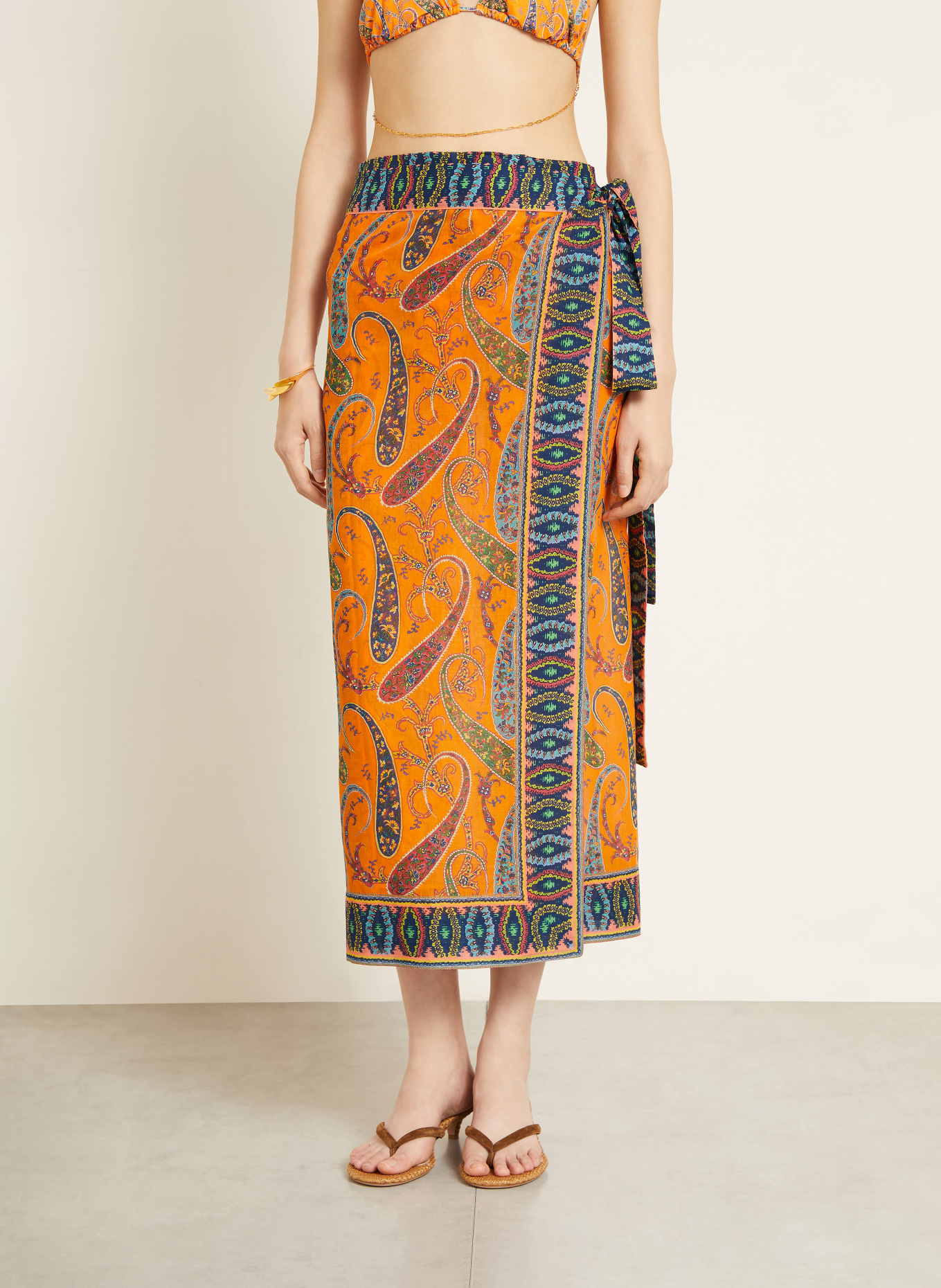 ETRO Pareo: ORANGE / GRÜN / DUNKELBLAU