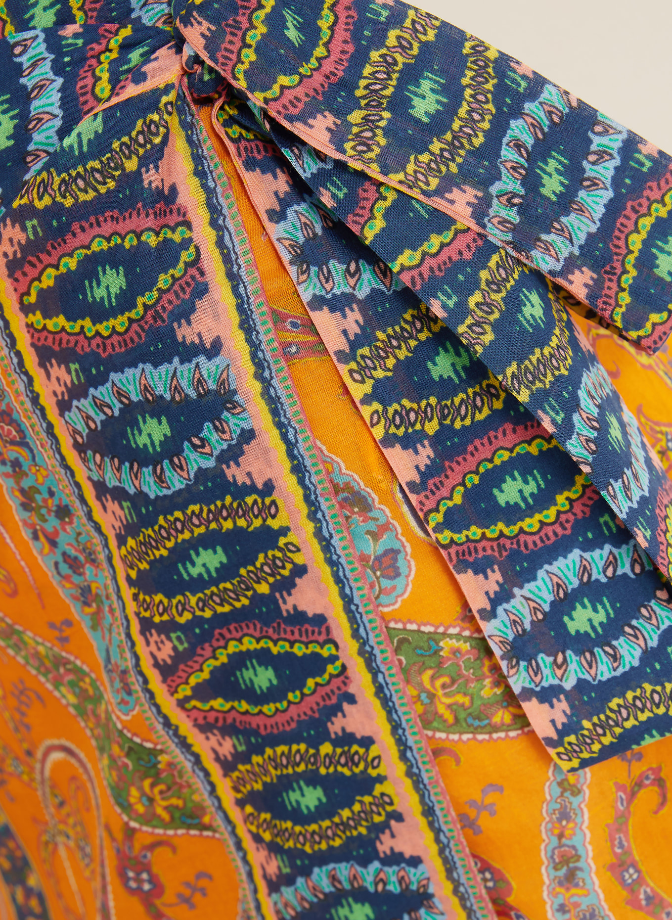 ETRO Pareo: ORANGE / GRÜN / DUNKELBLAU
