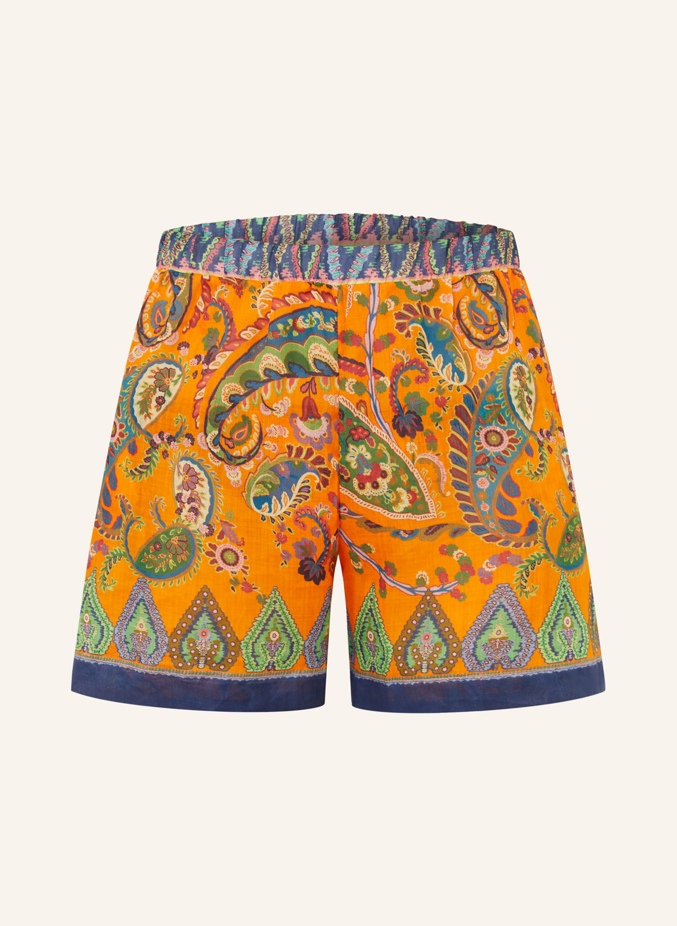 ETRO Shorts: ORANGE / GRÜN / DUNKELBLAU