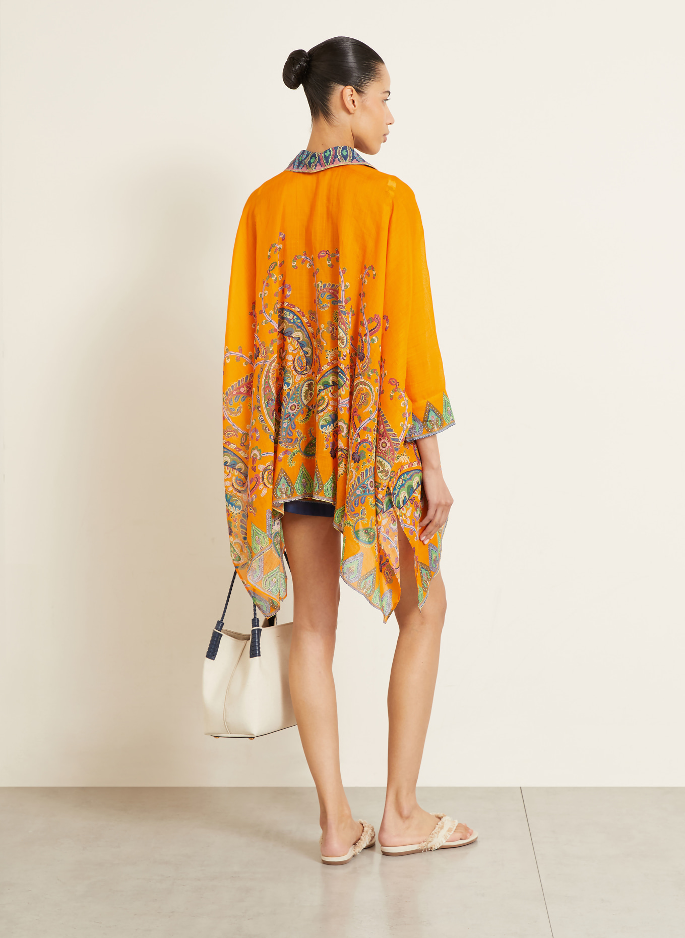 ETRO Hemdbluse mit 3/4-Arm: ORANGE / ROSA / BLAU