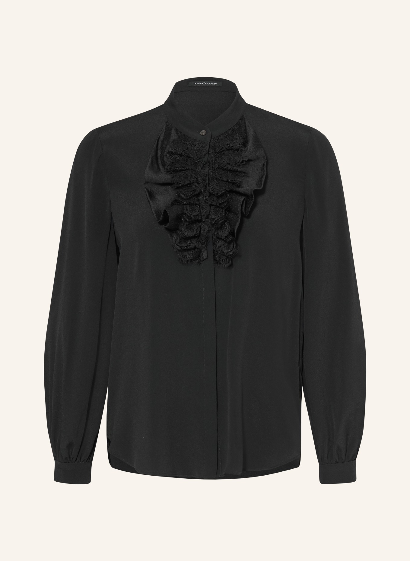 LUISA CERANO Blouse en soie avec col amovible: NOIR