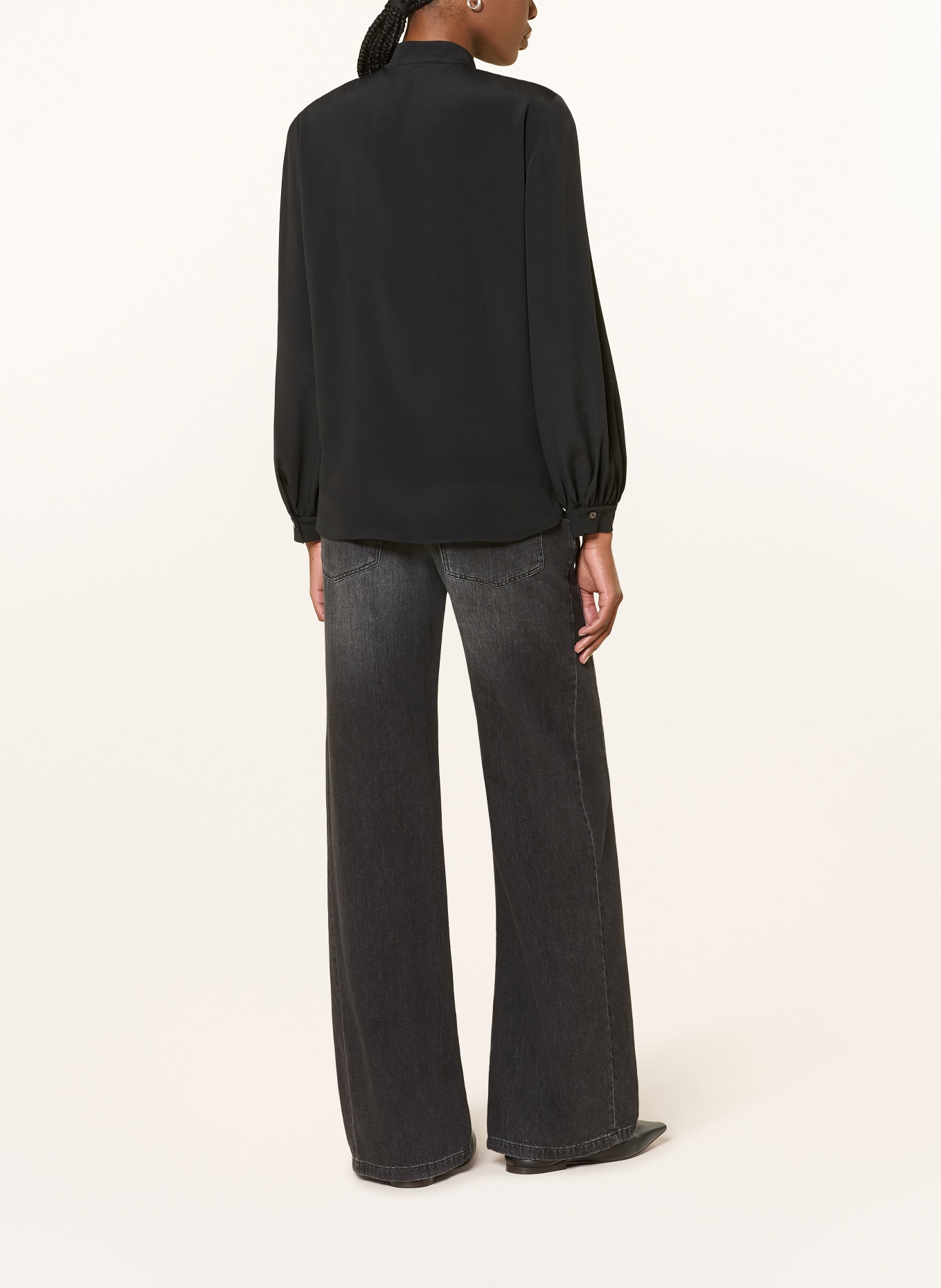 LUISA CERANO Blouse en soie avec col amovible: NOIR