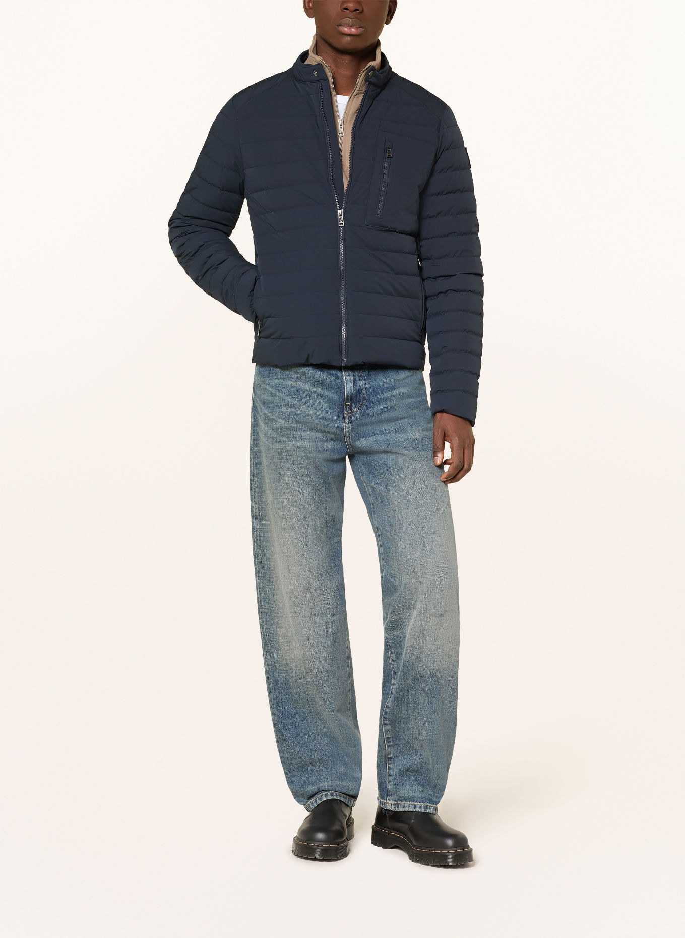 BELSTAFF CHASSIS down jacket: DARK BLUE