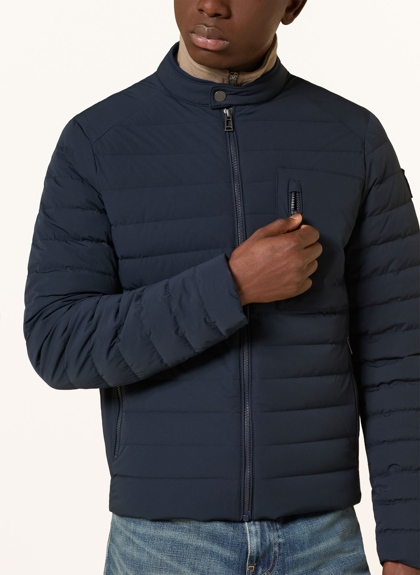 BELSTAFF CHASSIS down jacket: DARK BLUE