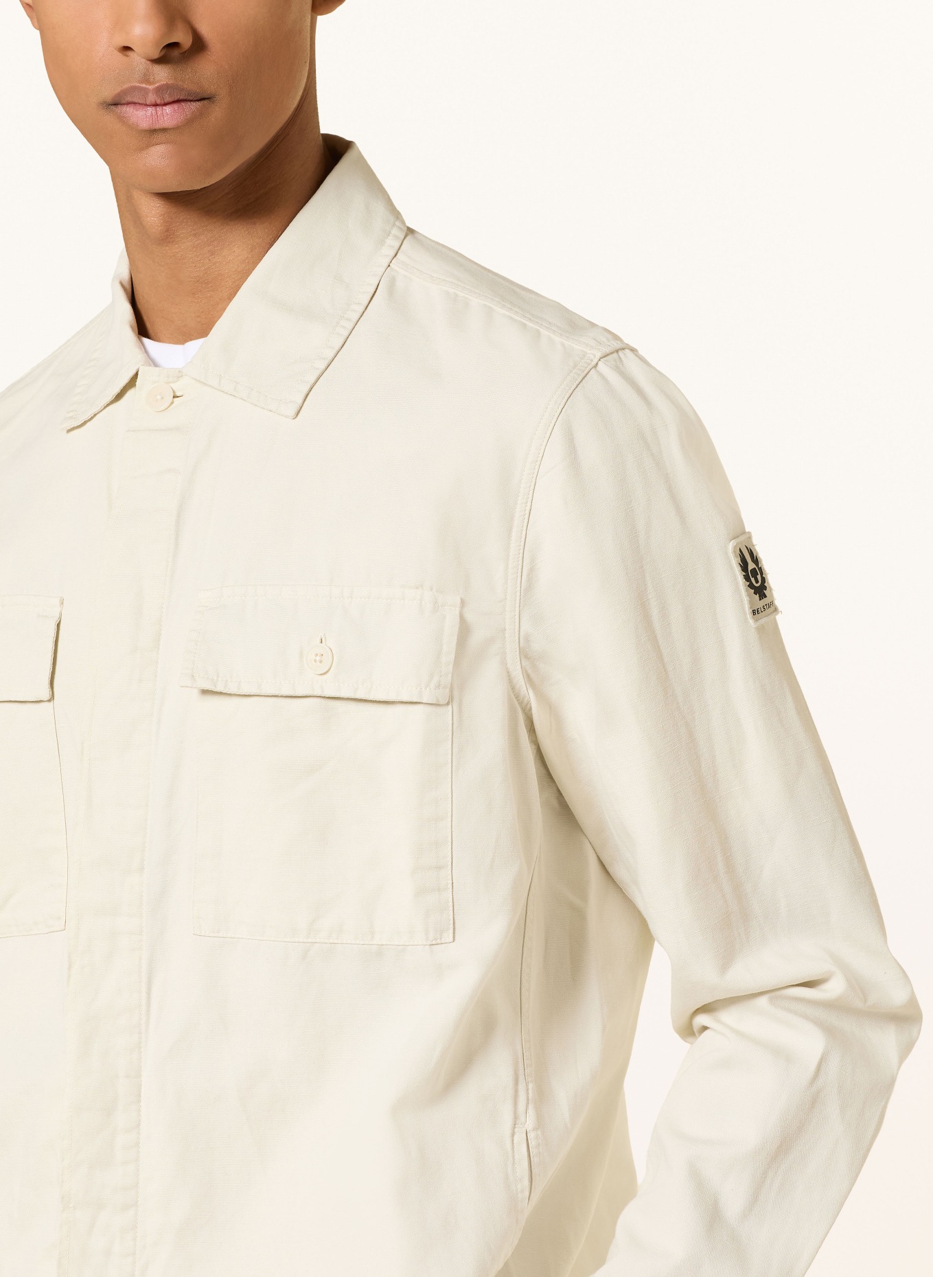 BELSTAFF MARITIME overshirt with linen: MINT