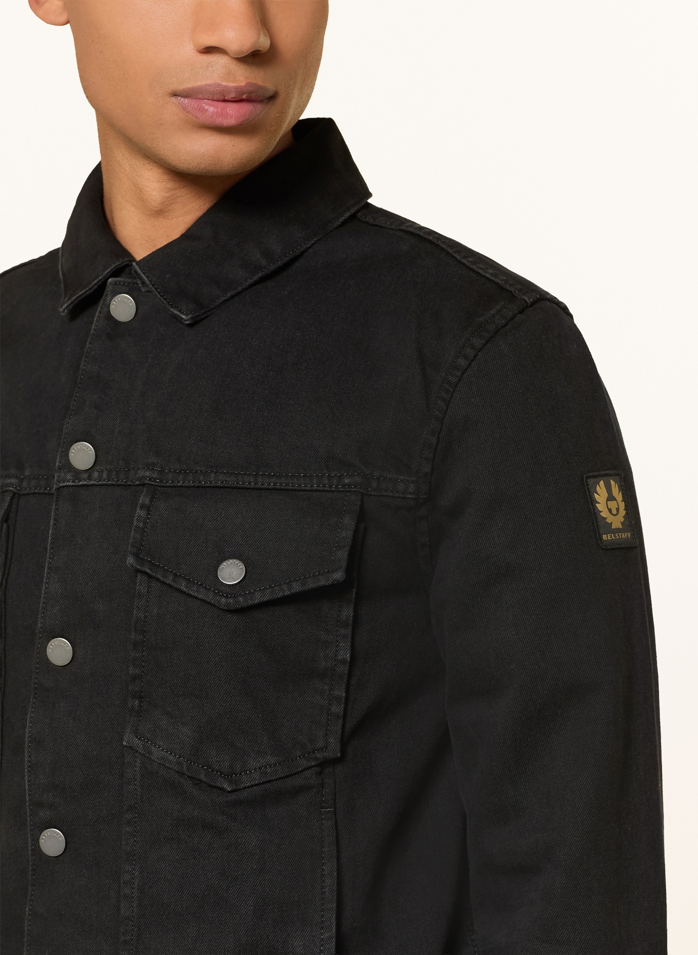 BELSTAFF Džínová bunda PISTON: WSBLK Washed Black