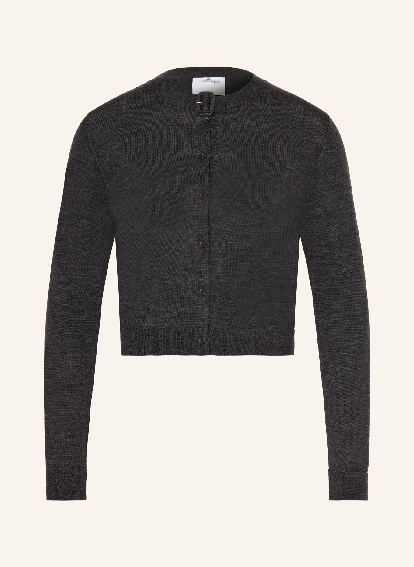 Courrèges Strickjacke aus Merinowolle: DUNKELGRAU