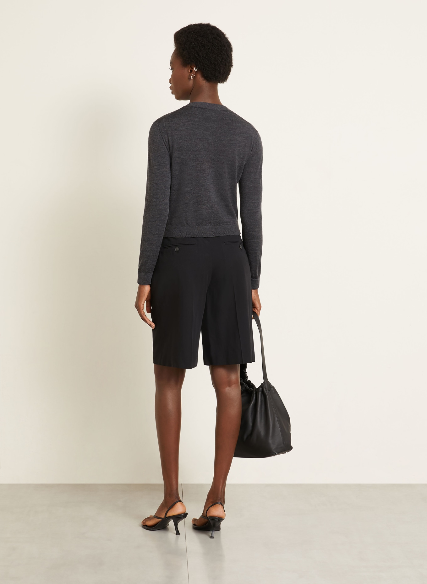 Courrèges Strickjacke aus Merinowolle: DUNKELGRAU