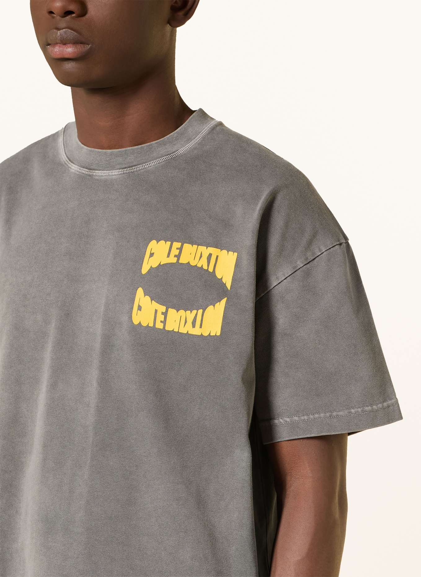 COLE BUXTON T-shirt: GRIS / JAUNE