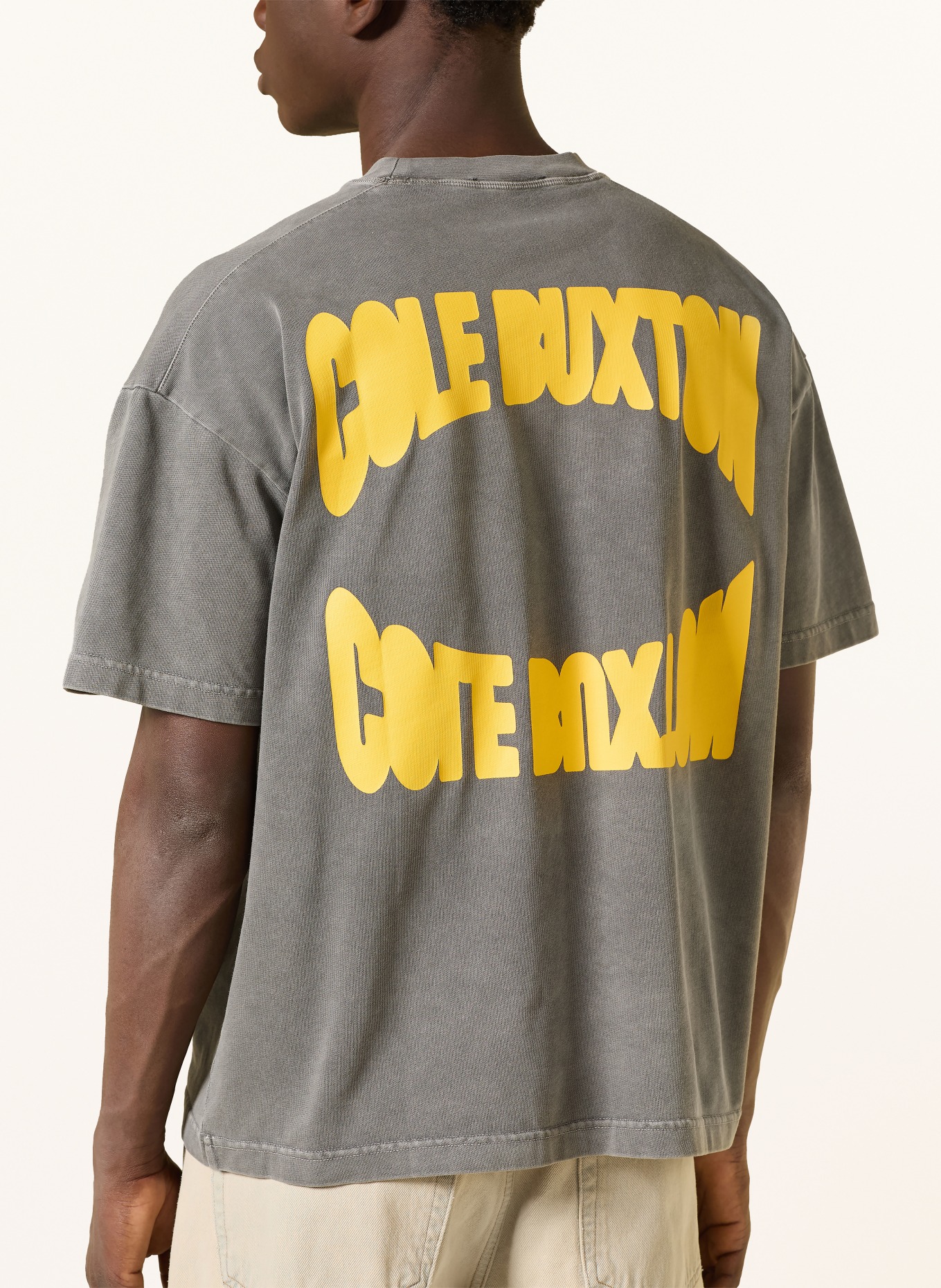 COLE BUXTON T-shirt: GRIS / JAUNE