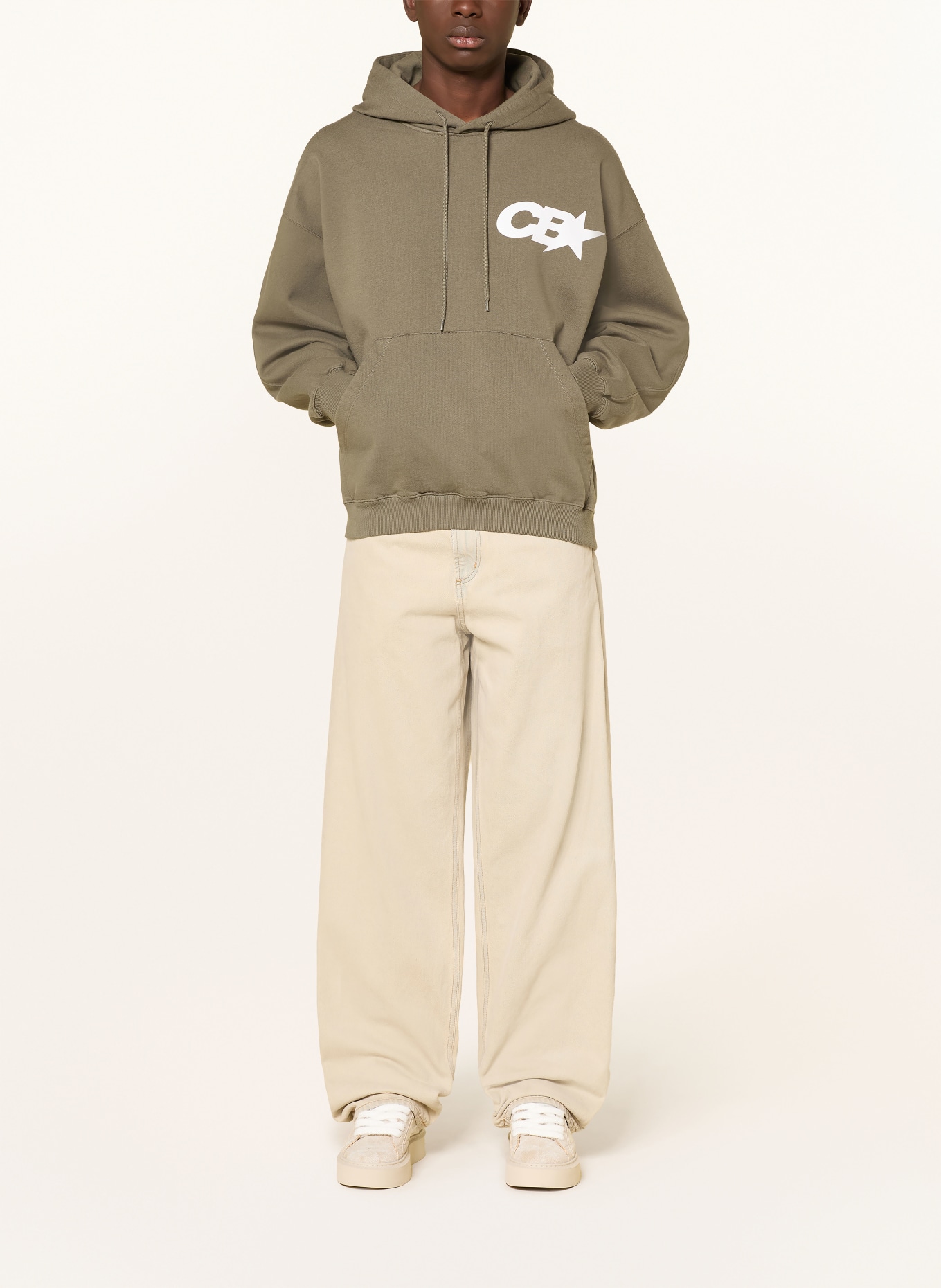 COLE BUXTON Hoodie CB STAR RACING: KHAKI / WEISS