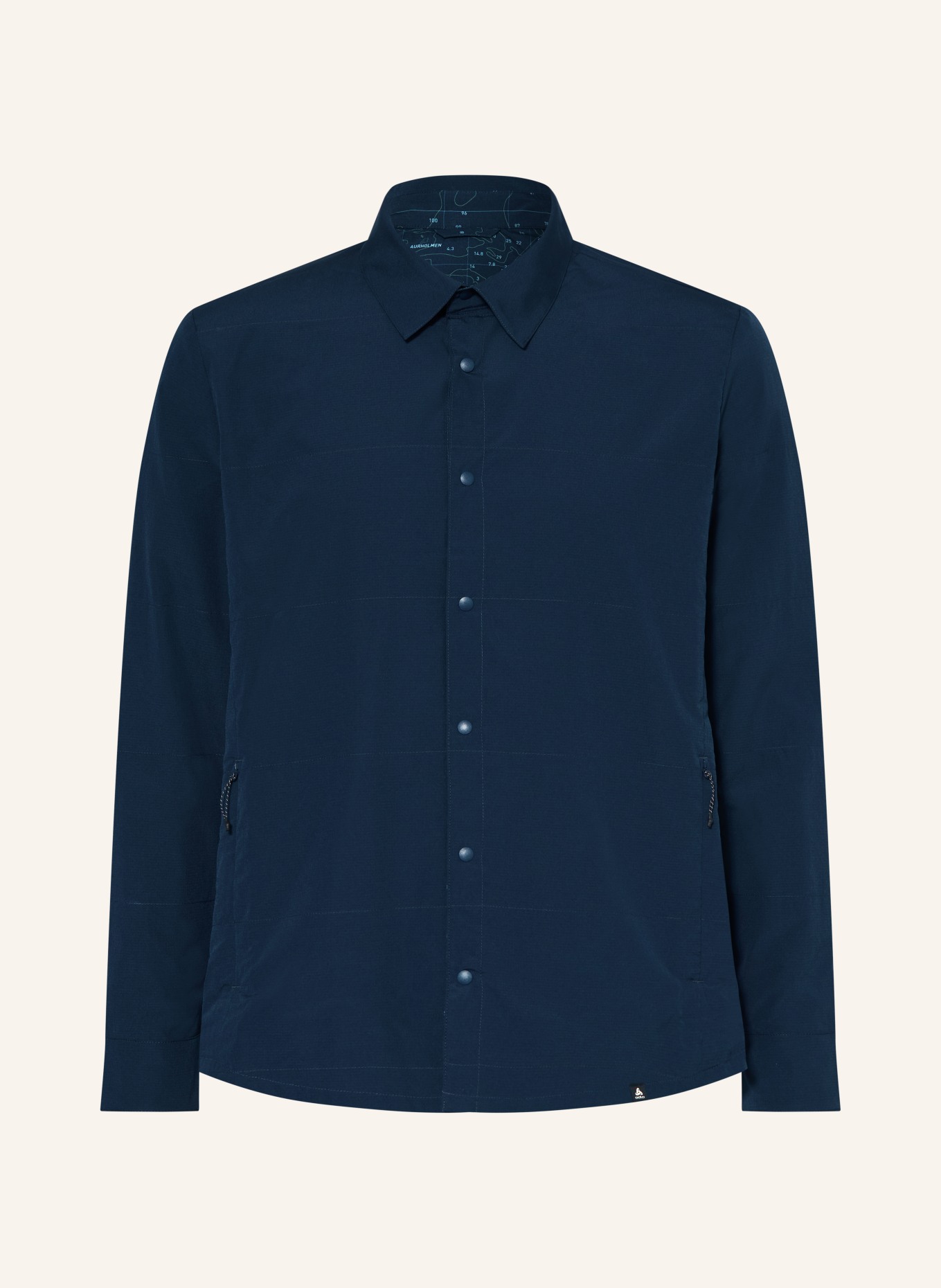 odlo TRANSITION INSULATED Reversible Overshirt: DARK BLUE / LIGHT BLUE