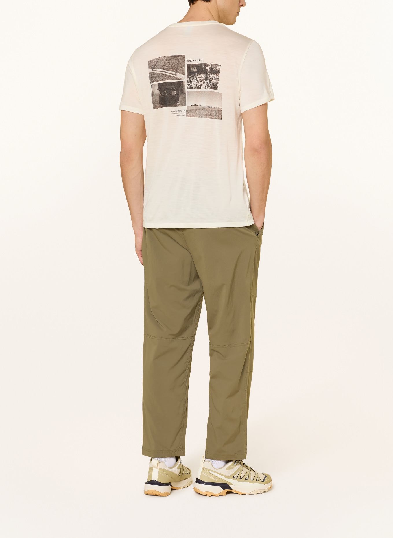 odlo POSTCARDS T-shirt made of merino wool: LIGHT YELLOW / BLACK