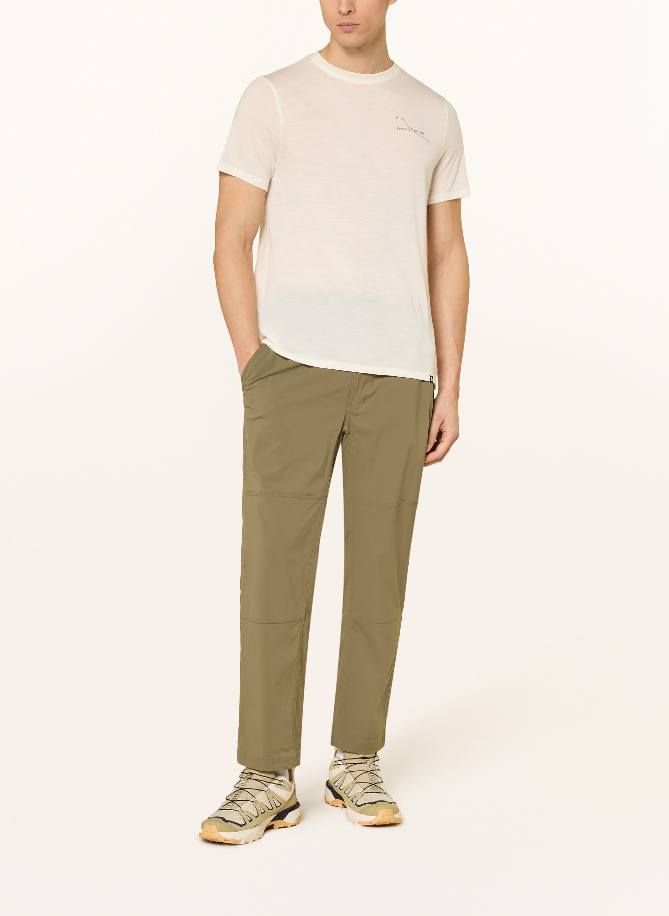 odlo POSTCARDS T-shirt made of merino wool: LIGHT YELLOW / BLACK