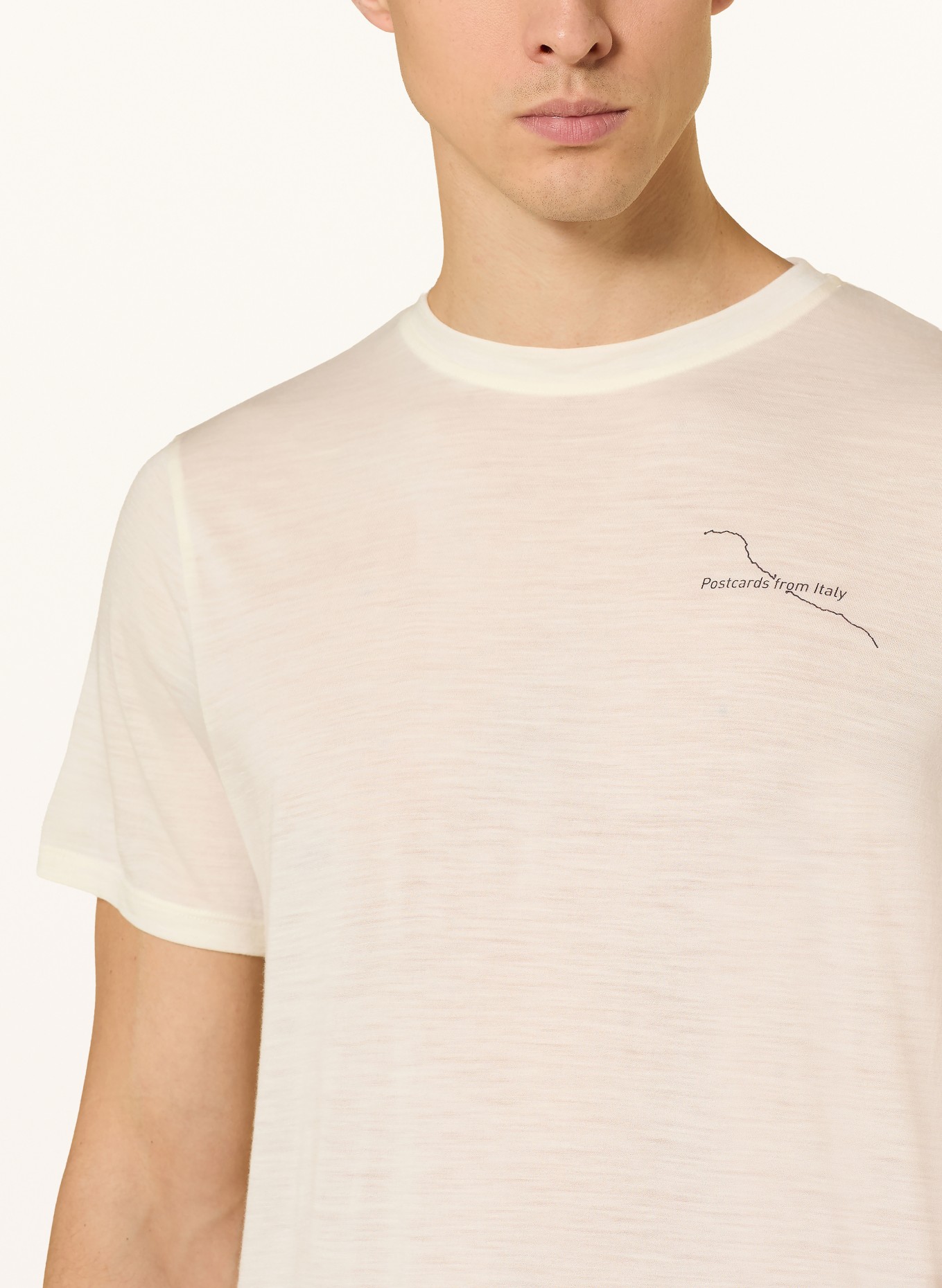 odlo POSTCARDS T-shirt made of merino wool: LIGHT YELLOW / BLACK