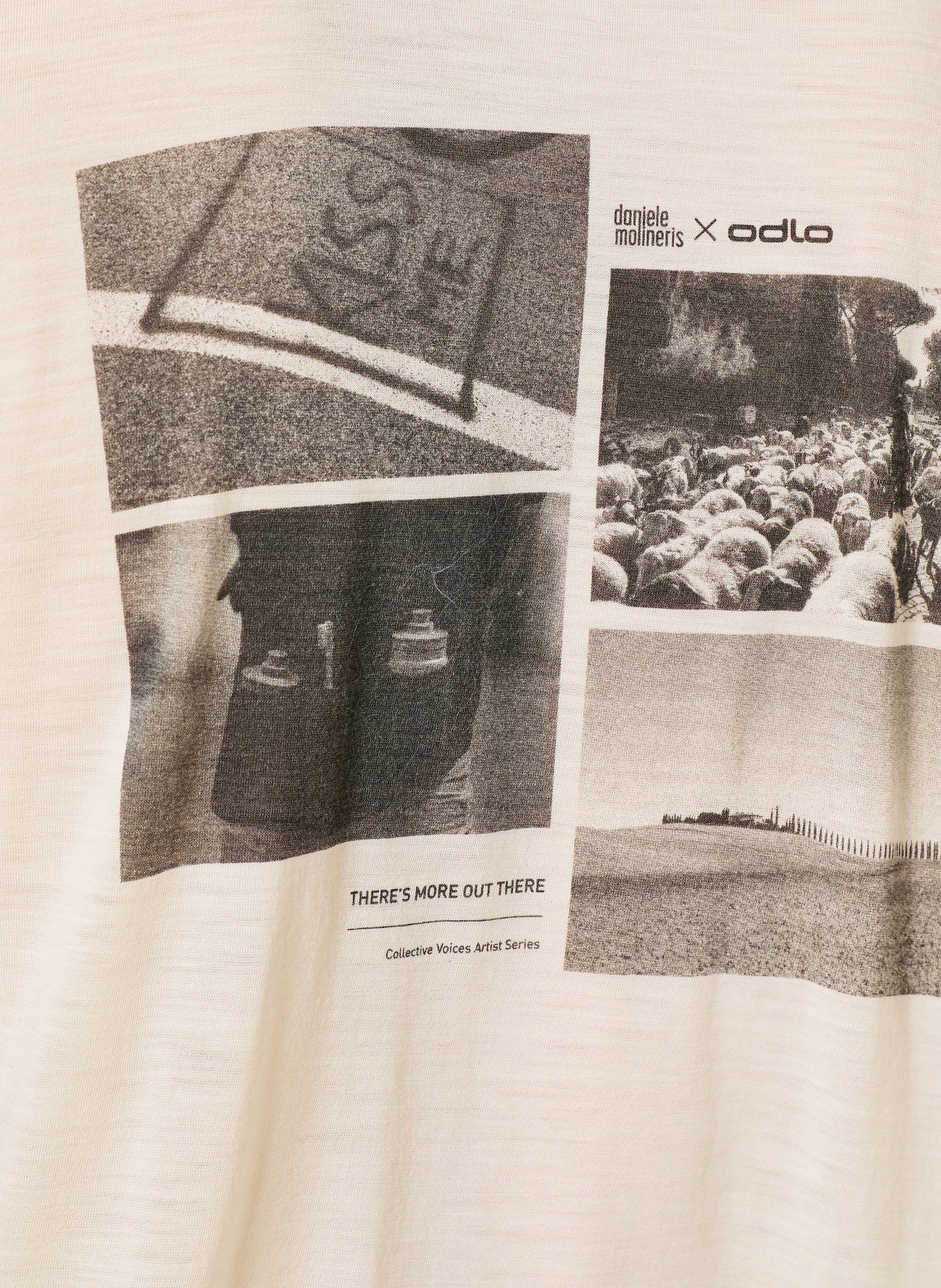 odlo POSTCARDS T-shirt made of merino wool: LIGHT YELLOW / BLACK