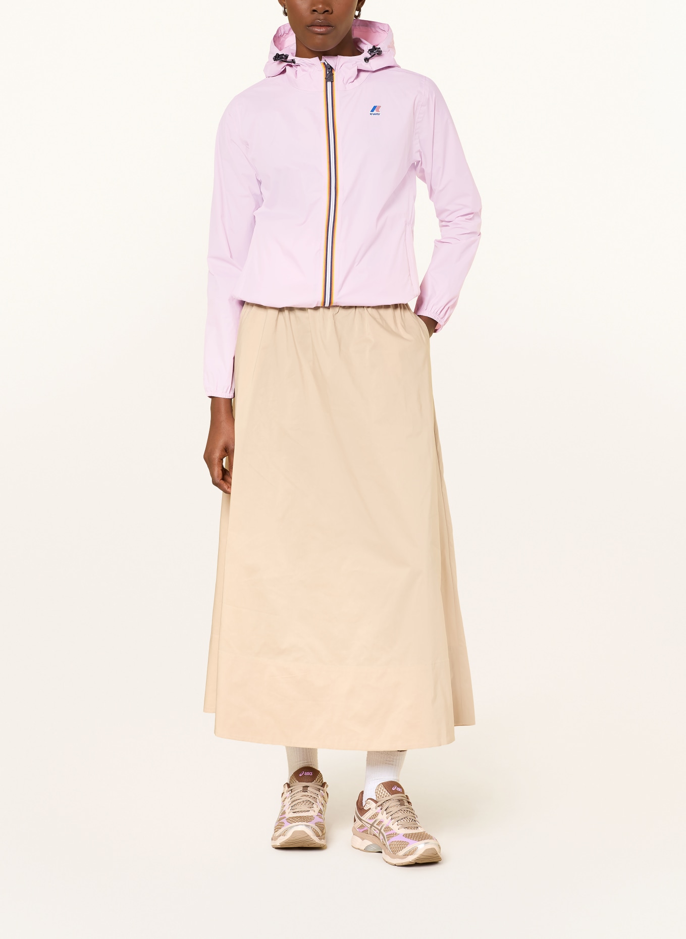 K-WAY Regenjacke LE VRAI 4.0 CLAUDETTE: ROSA / DUNKELORANGE / GELB