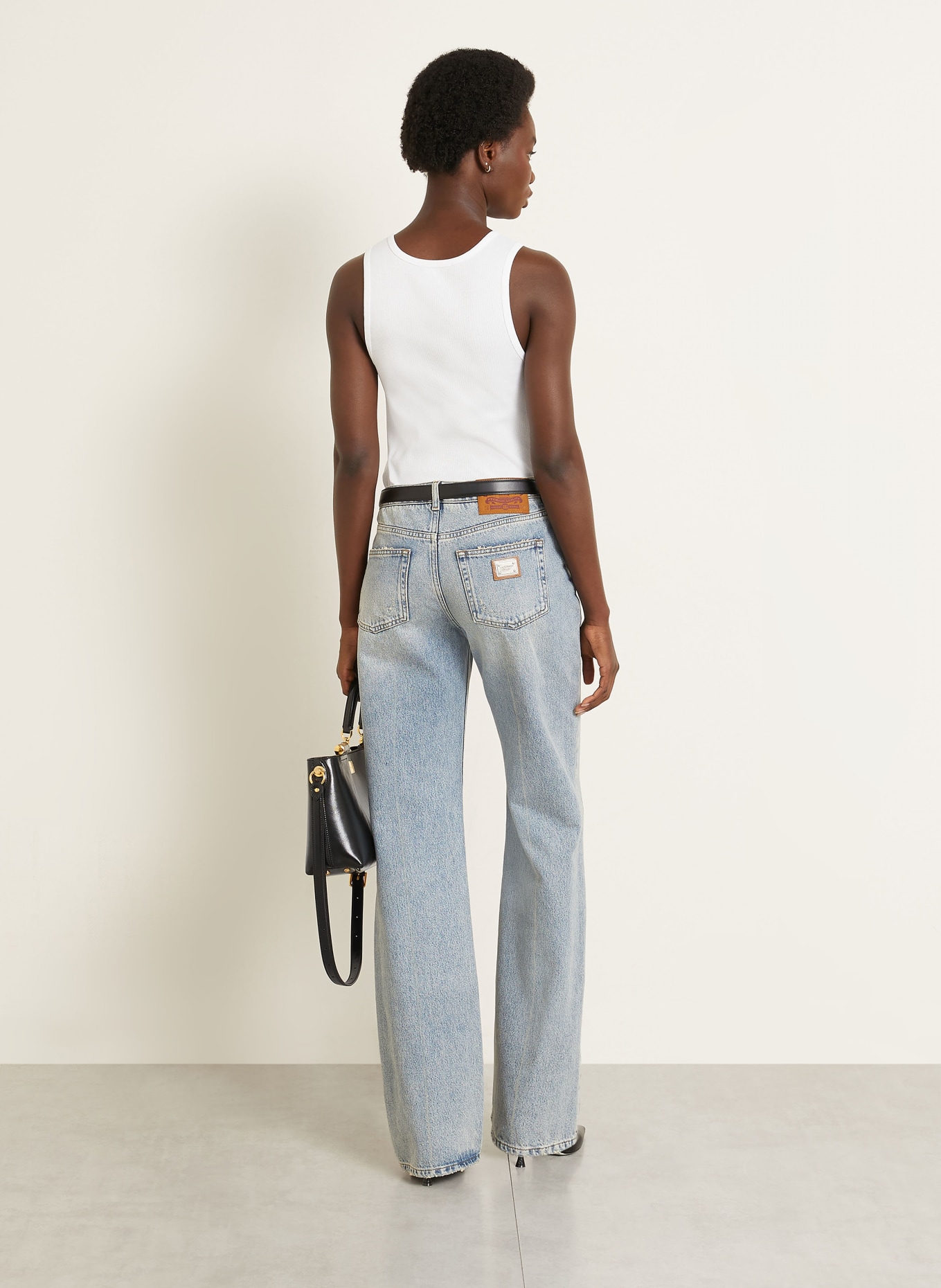 DOLCE & GABBANA Top mit Schmucksteinen: WEISS / GOLD