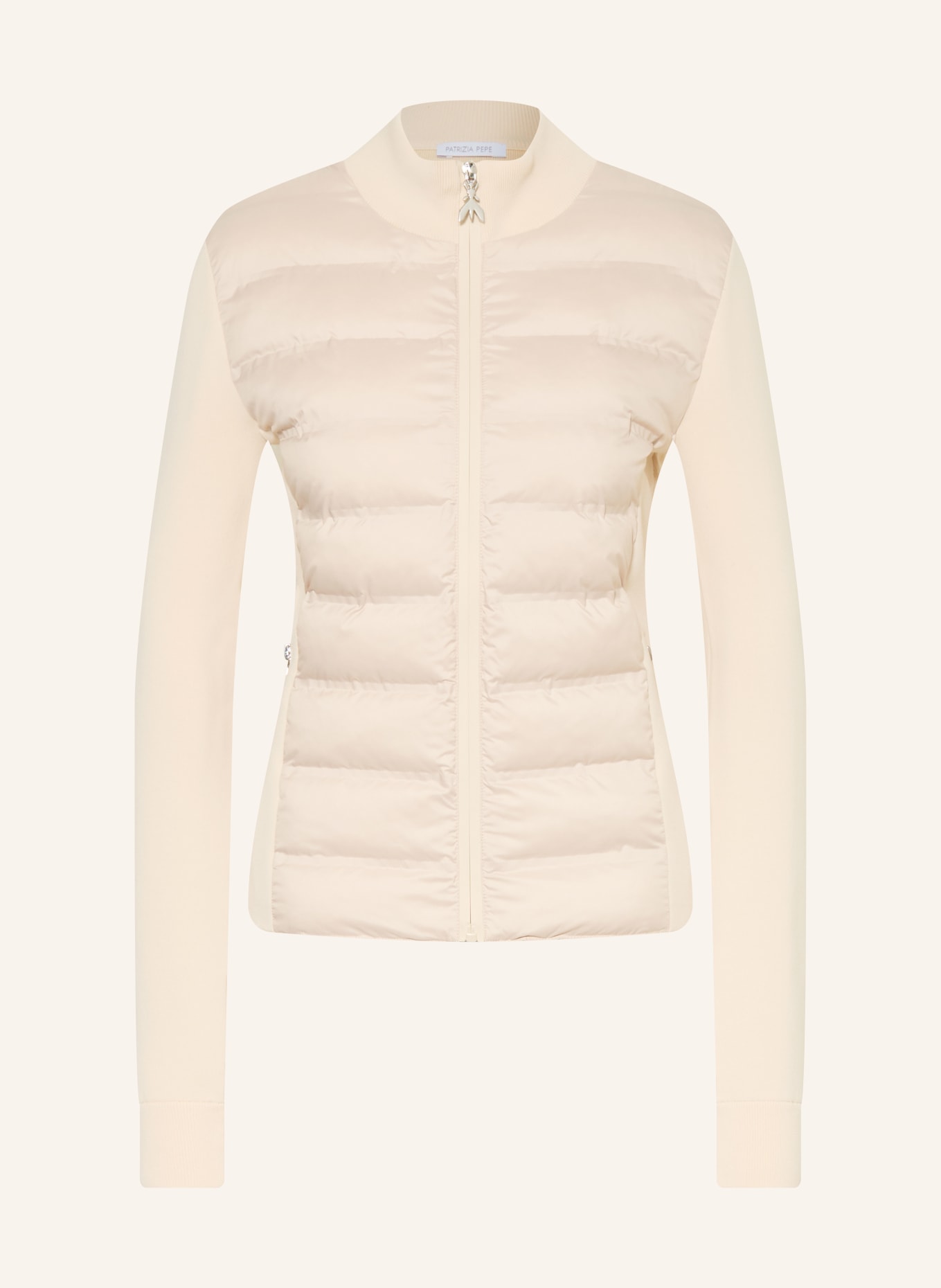 PATRIZIA PEPE Steppjacke im Materialmix: CREME