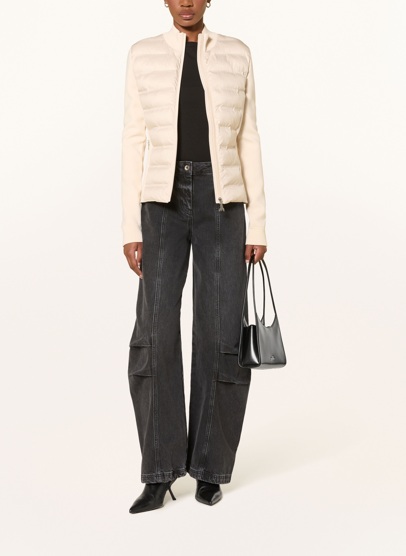 PATRIZIA PEPE Steppjacke im Materialmix: CREME