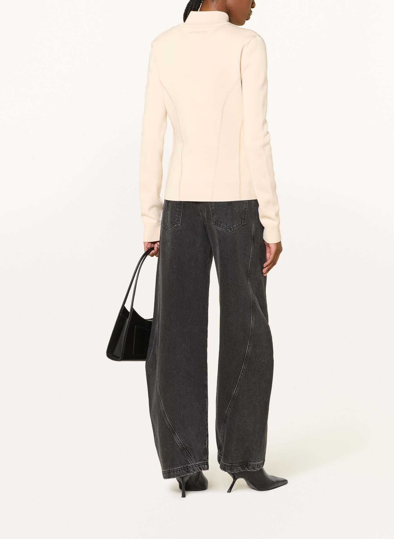 PATRIZIA PEPE Steppjacke im Materialmix: CREME