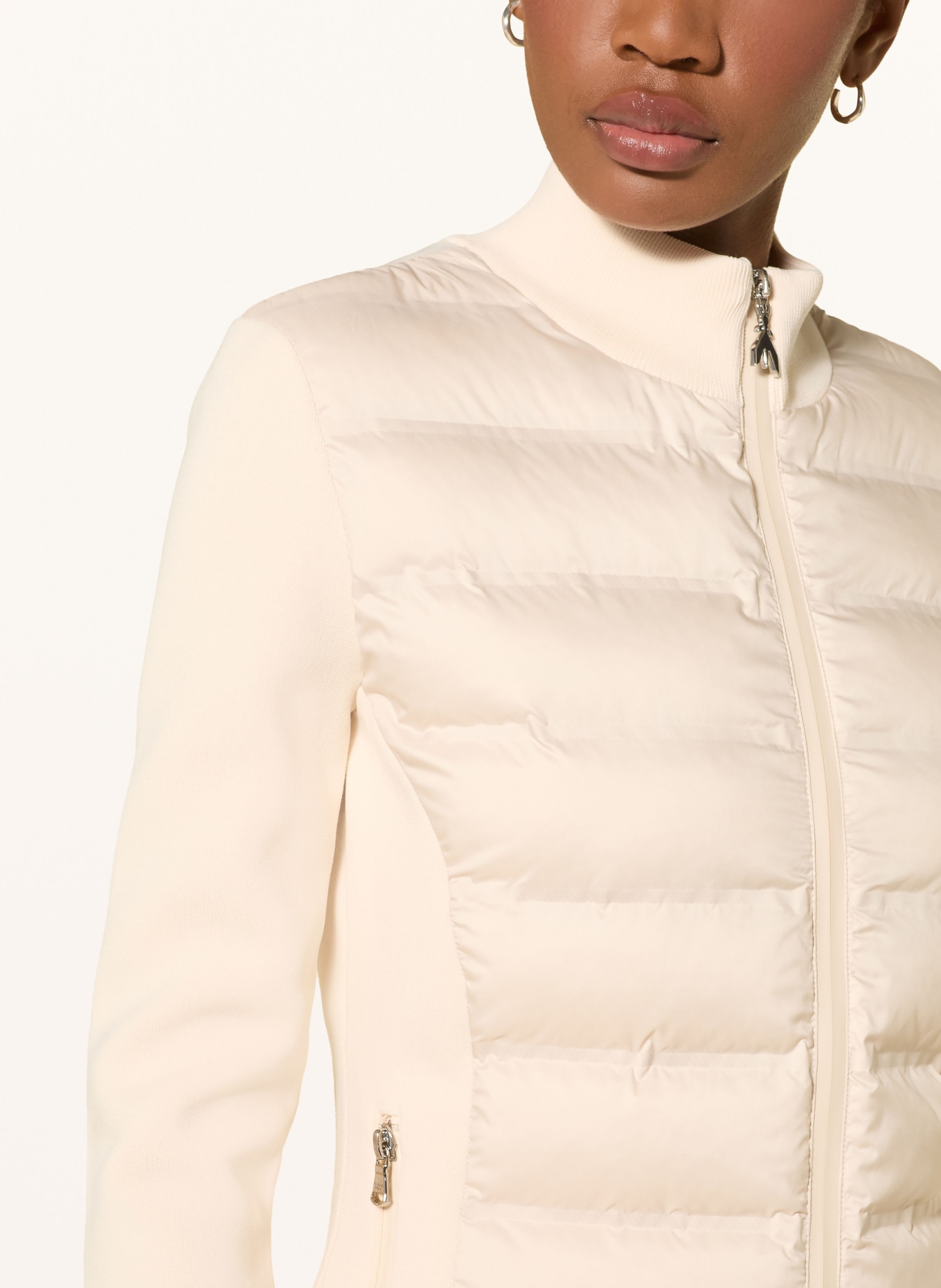 PATRIZIA PEPE Steppjacke im Materialmix: CREME