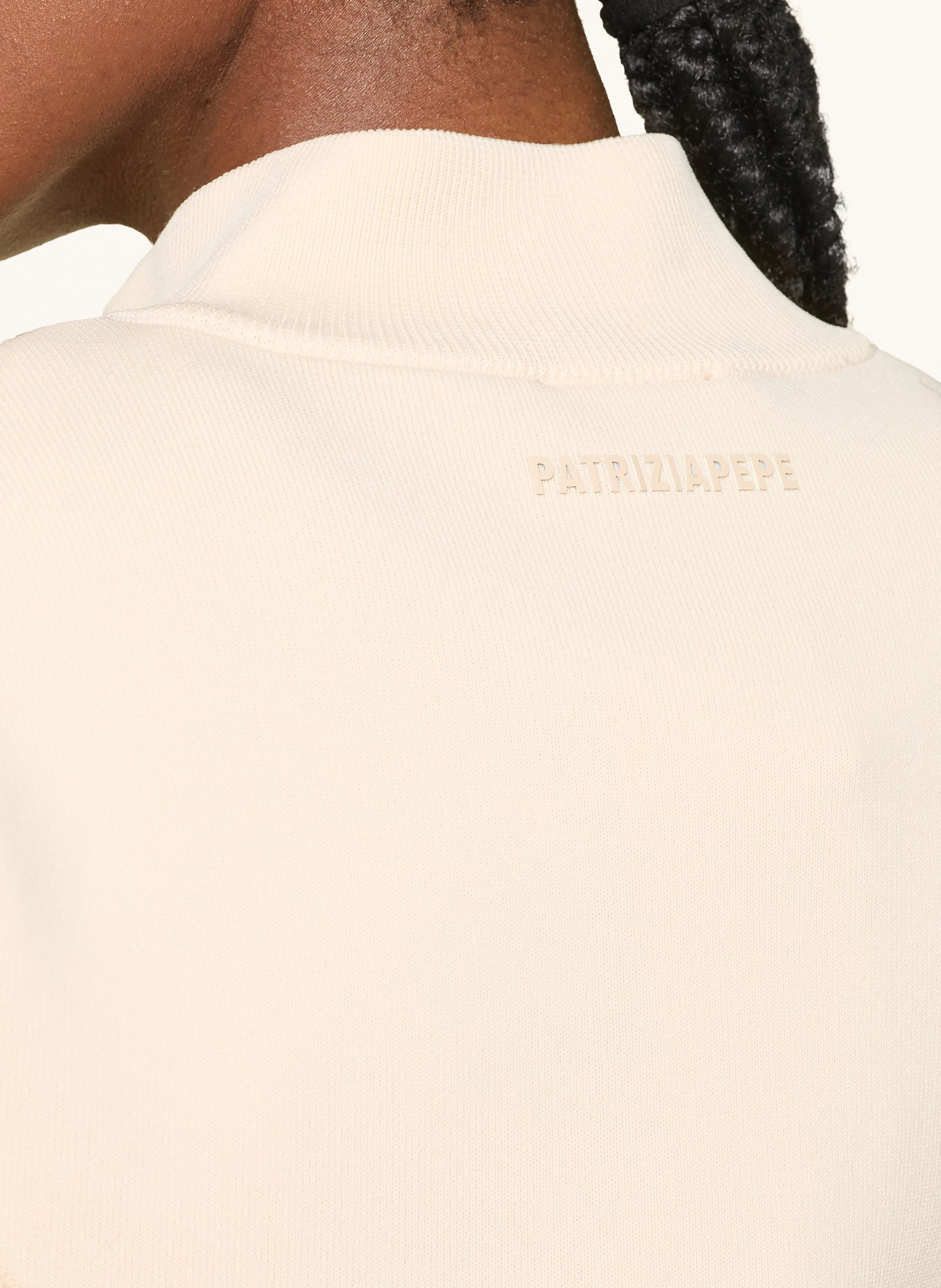 PATRIZIA PEPE Steppjacke im Materialmix: CREME