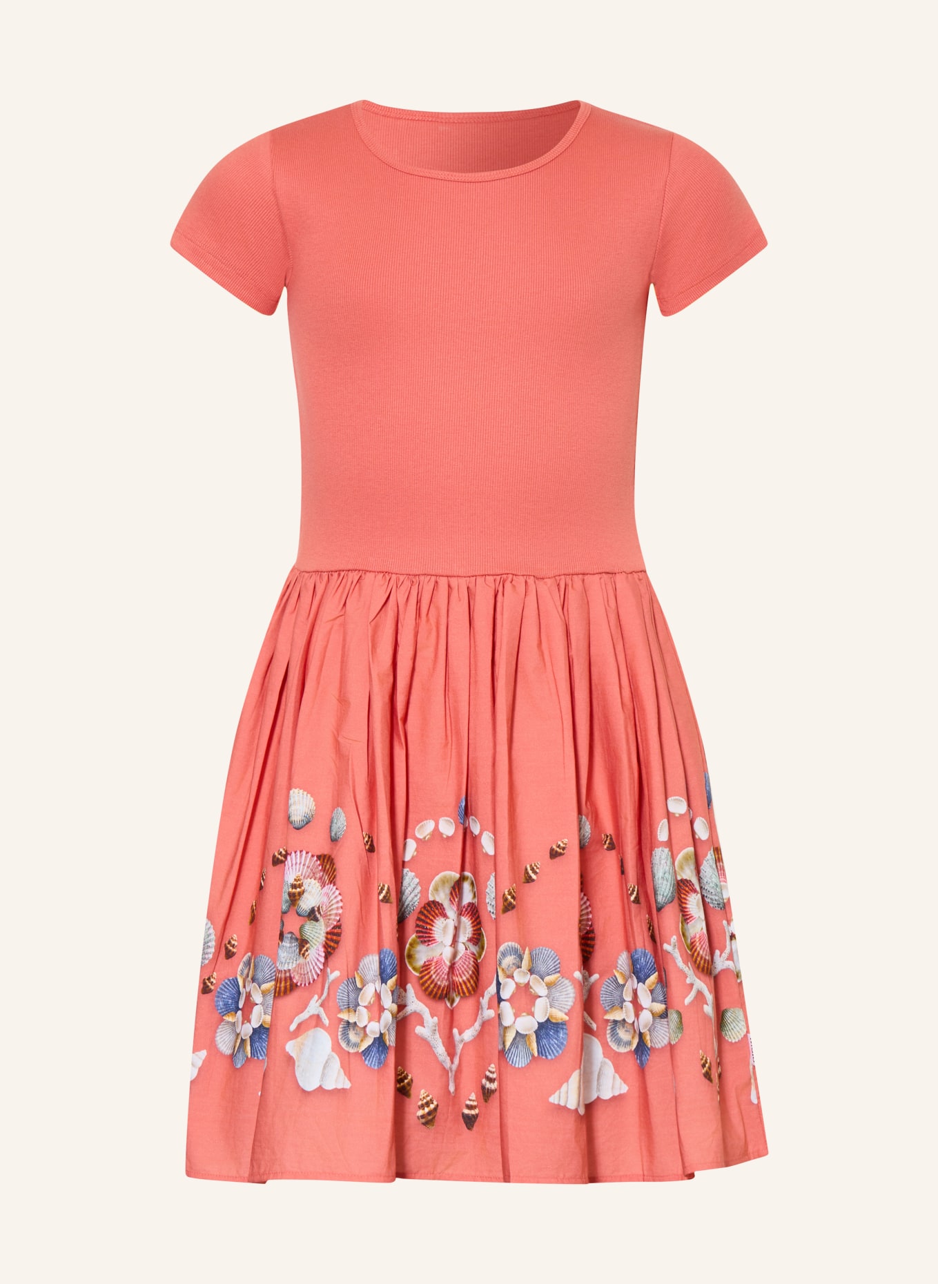 molo Robe CISSA en mélange de matières: ORANGE / TAUPE / BLEU FONCÉ