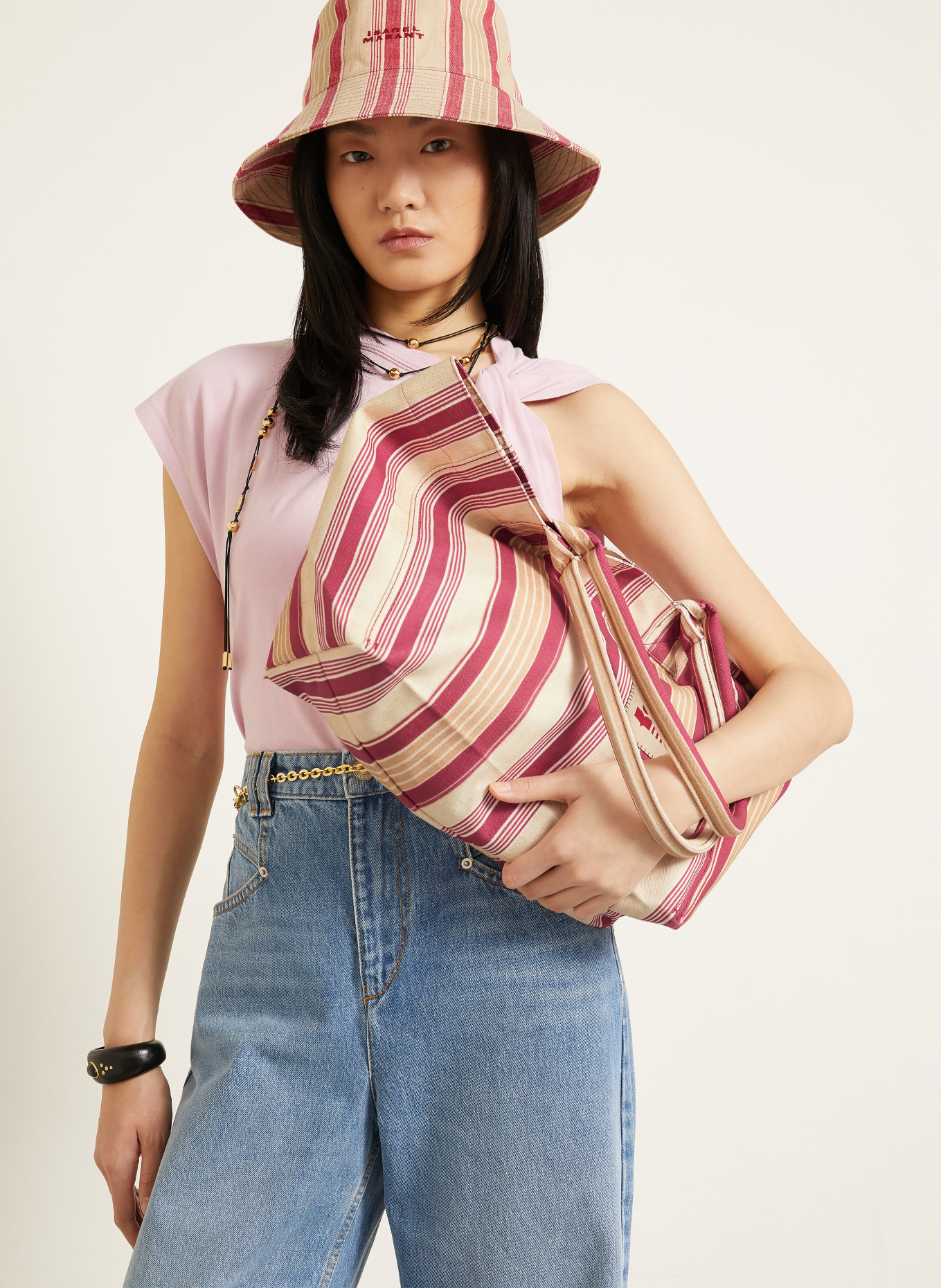 ISABEL MARANT Shopper YENKY: CRÈME / VIEUX ROSE / BEIGE