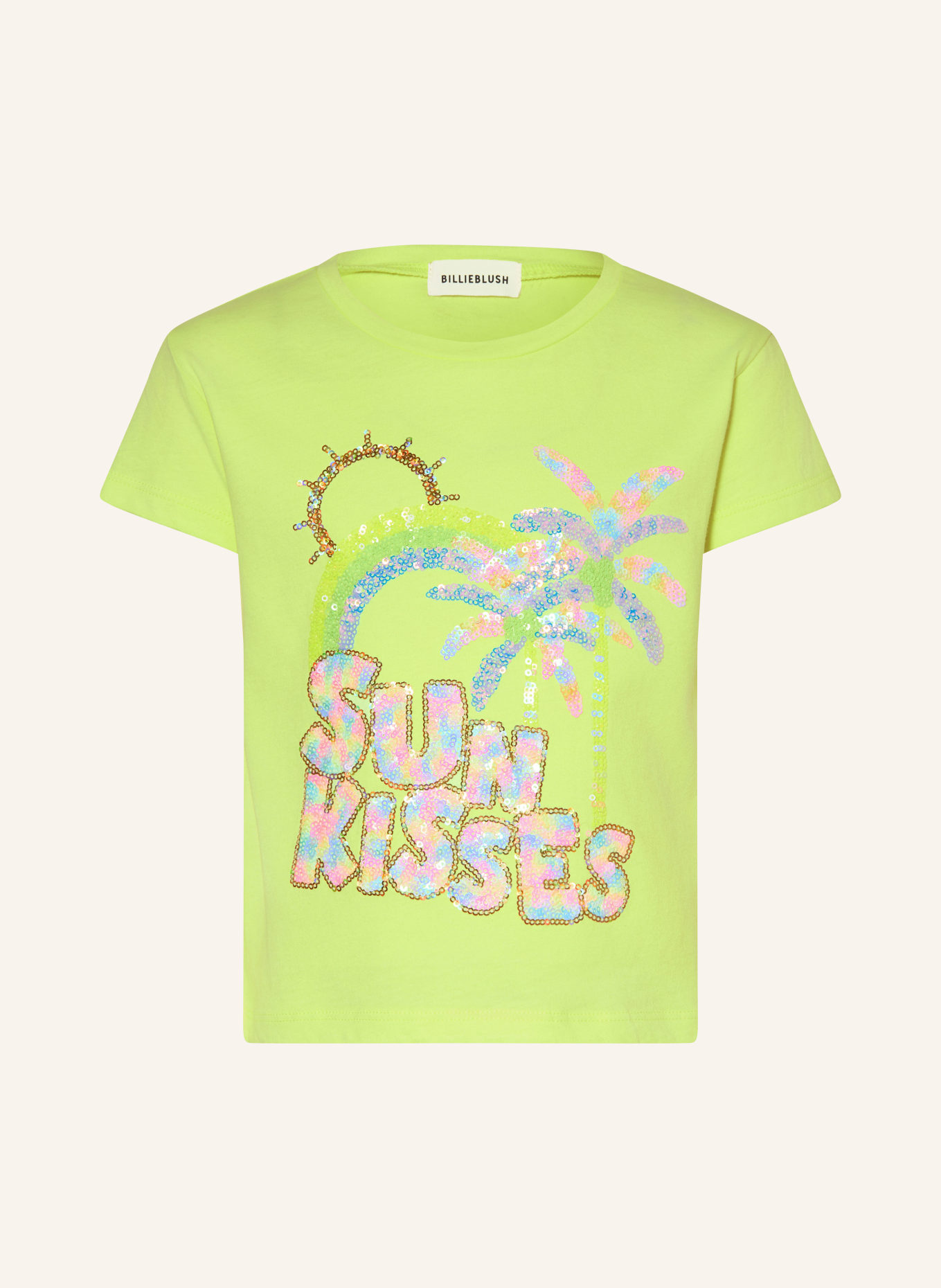 Billieblush T-shirt met pailletten: NEONGROEN