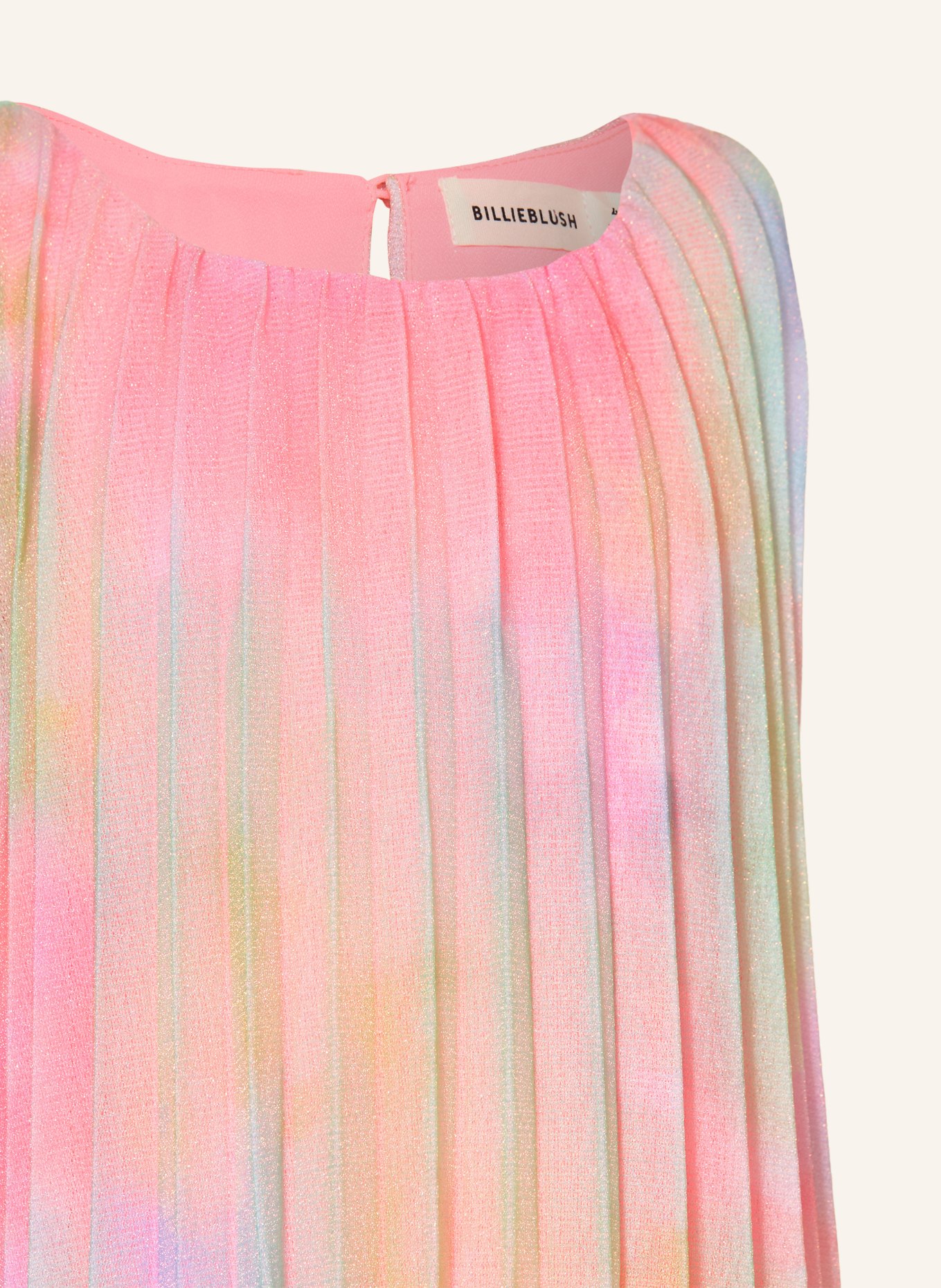 Billieblush Geplisseerde jurk van mesh: NEONROZE / NEONGEEL / NEONGROEN