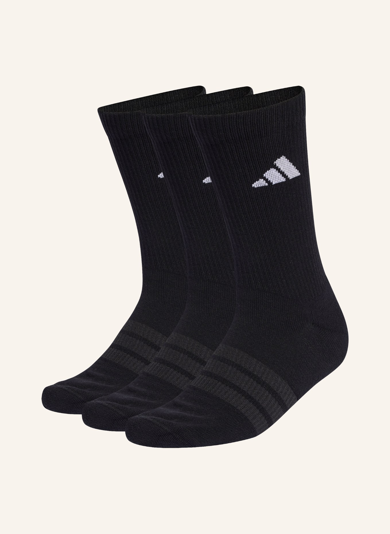 adidas 3er-Pack CUSHIONED SPORTSWEAR CREW: SCHWARZ / WEISS