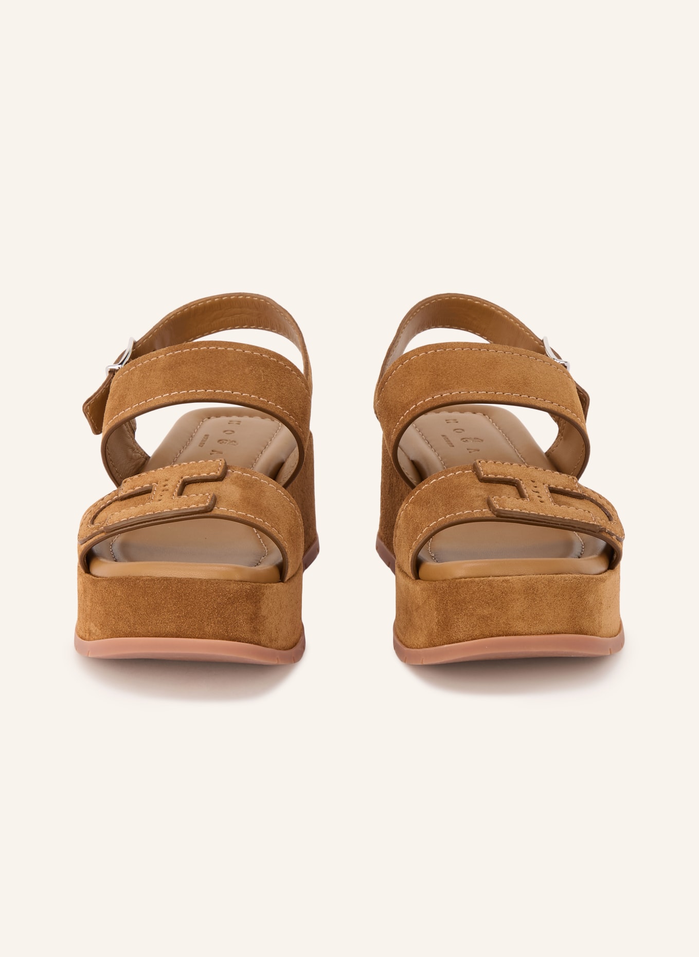 HOGAN Sandales à plateforme H703: COGNAC