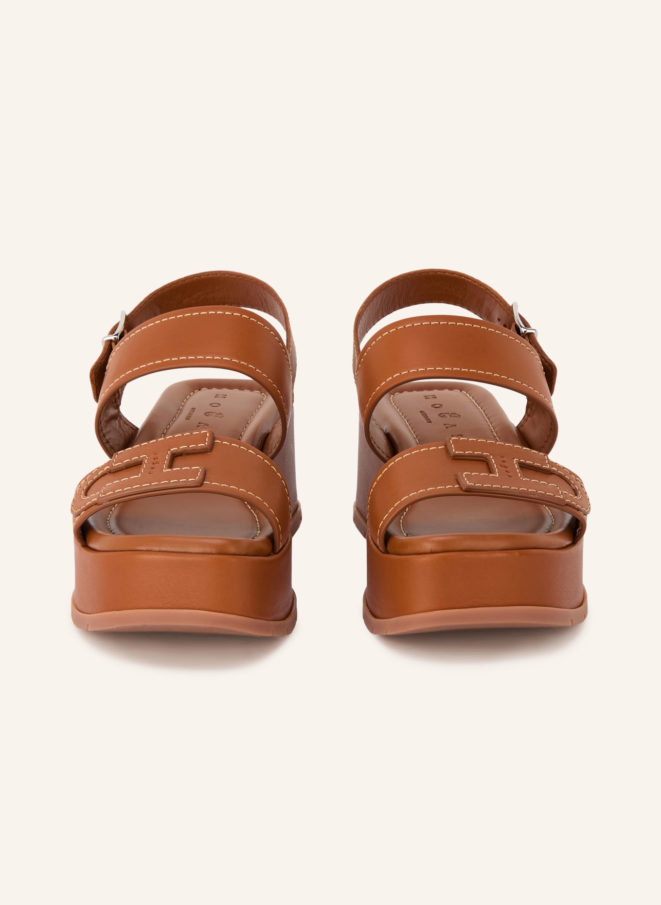 HOGAN Sandales à plateforme H703: COGNAC