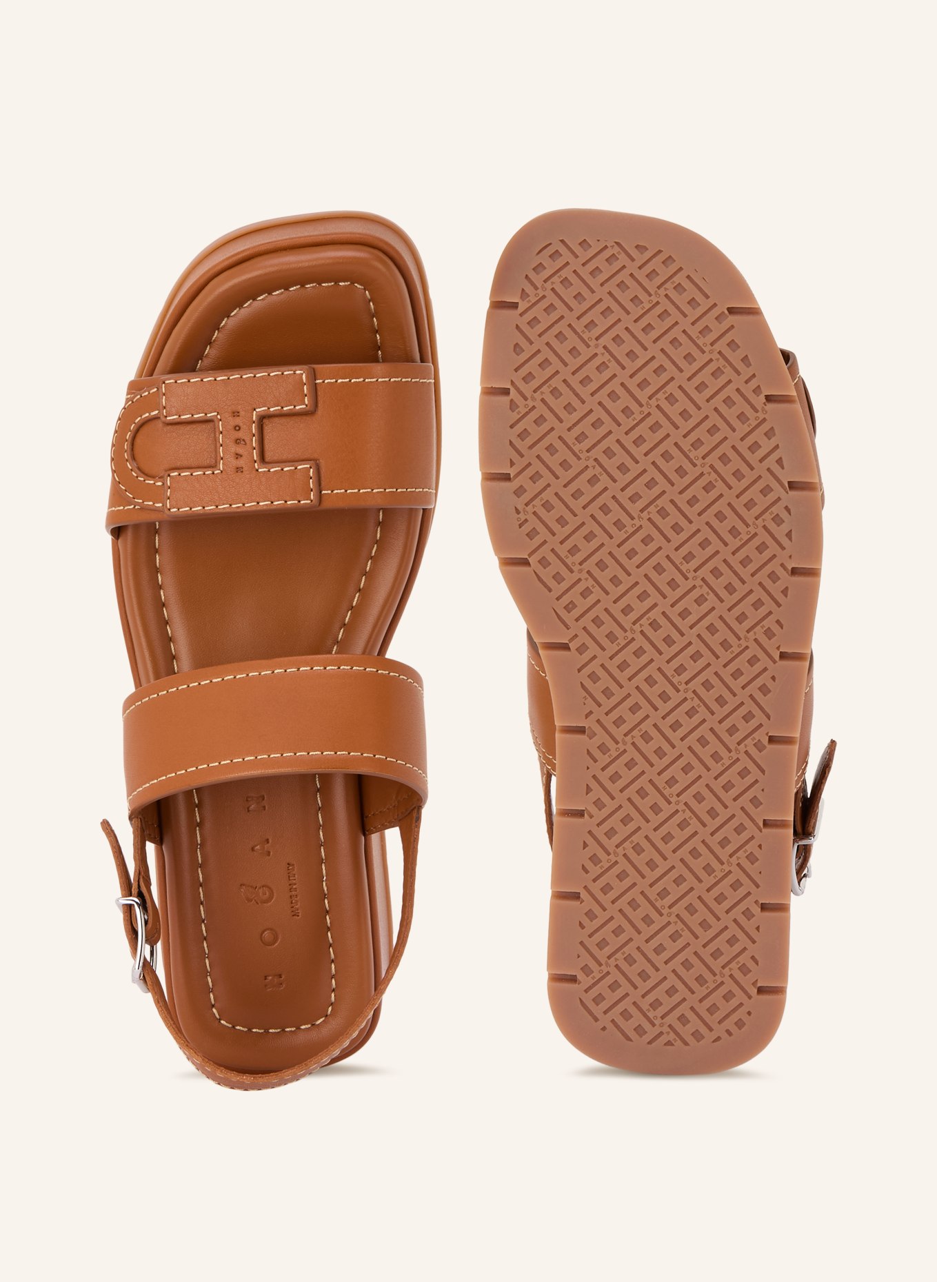 HOGAN Sandales à plateforme H703: COGNAC