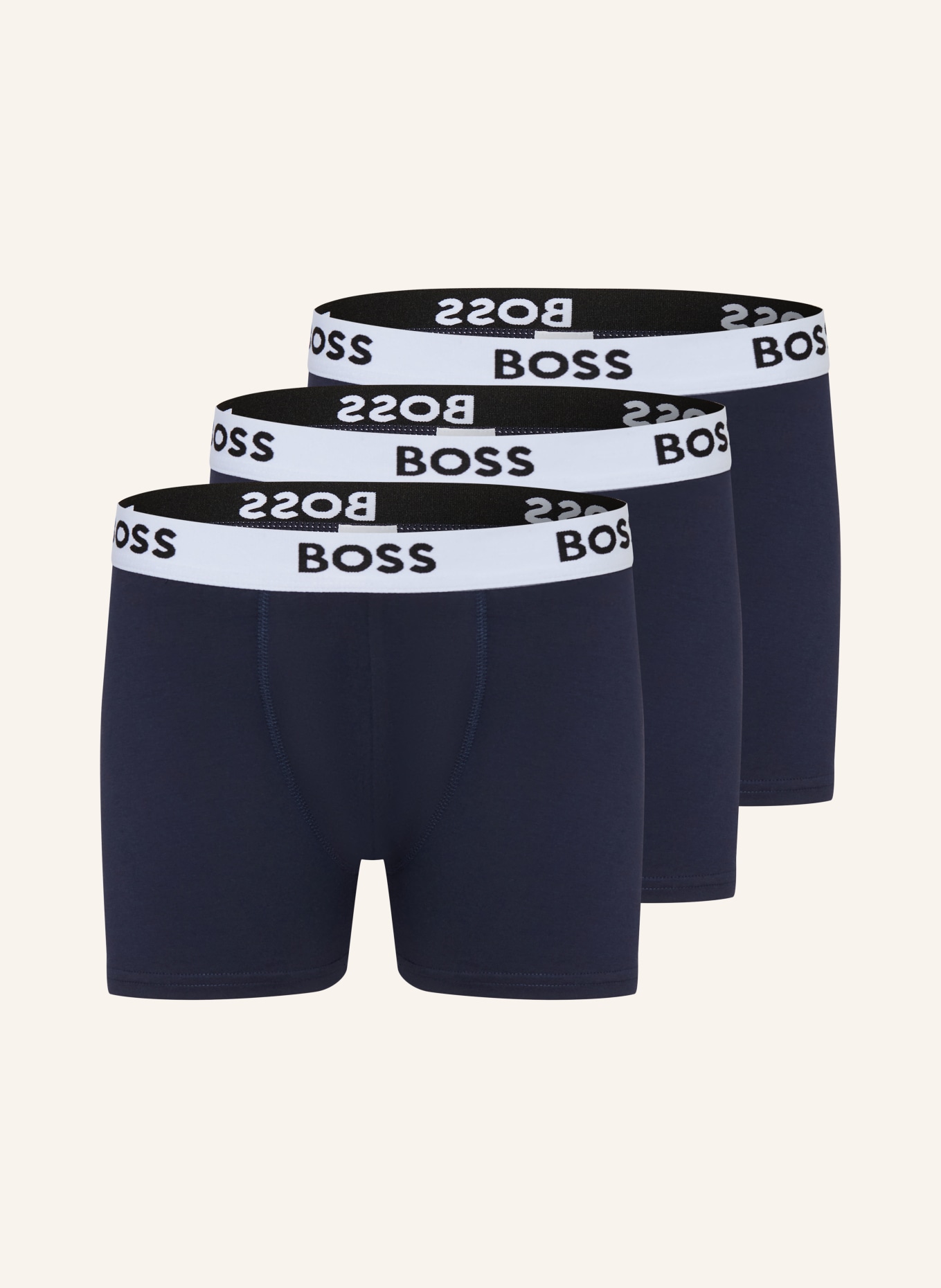 BOSS Balení 3 ks boxerek: TMAVĚ MODRÁ