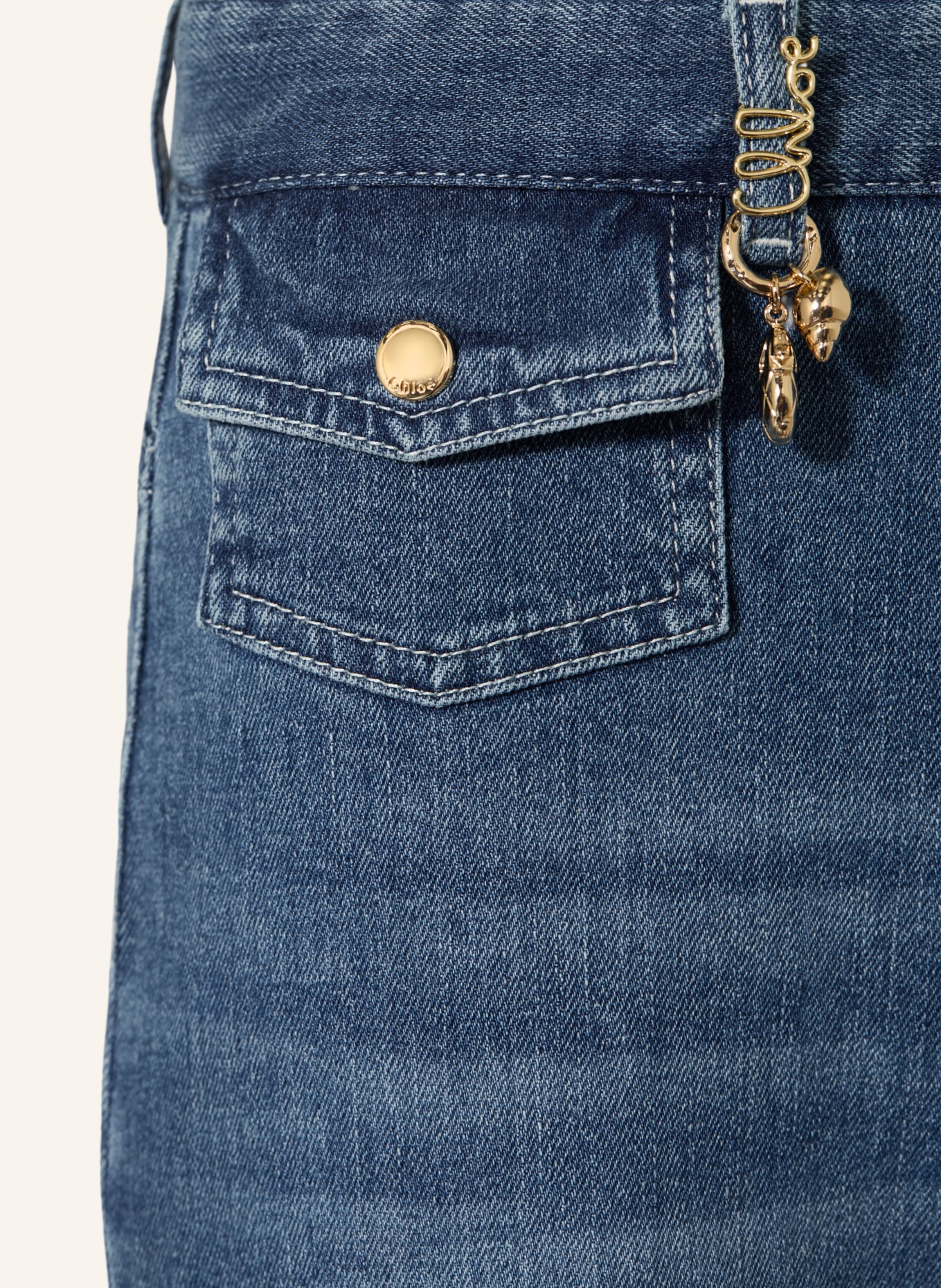 Chloé Flared Jeans: Z13 DOUBLE STONE+BROSSAGE