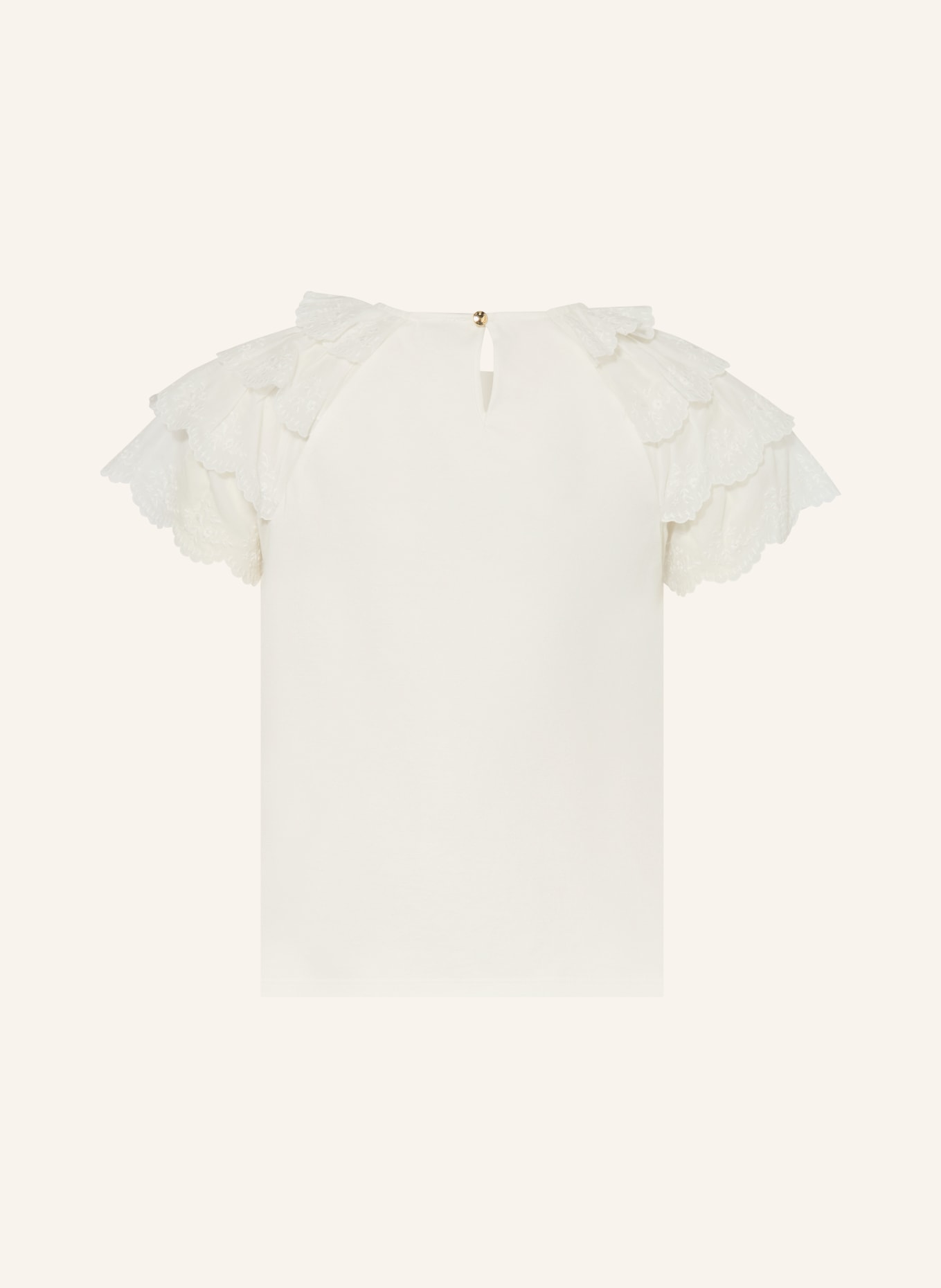 Chloé T-Shirt mit Rüschen: CREME