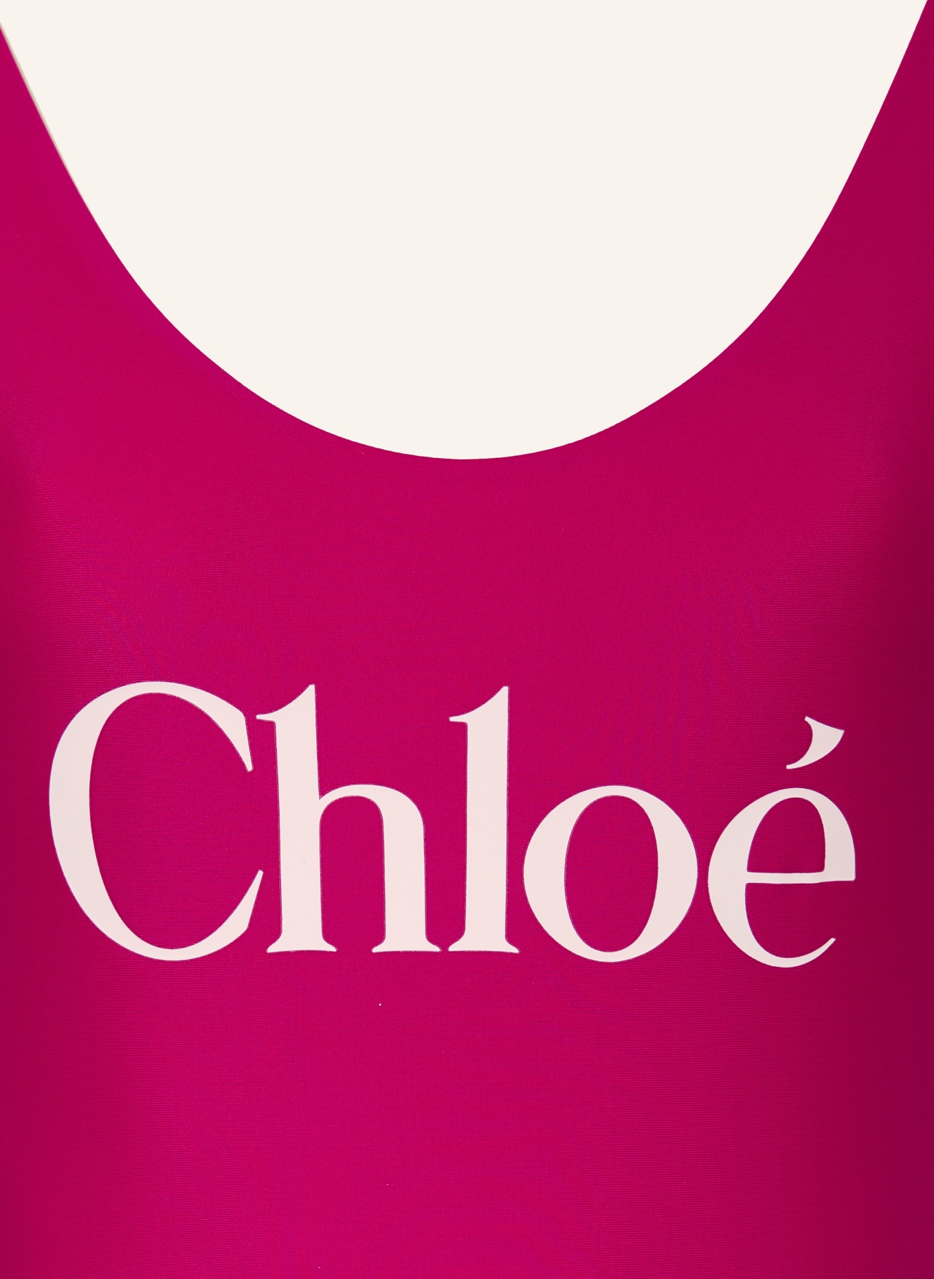 Chloé Badeanzug LOGO: FUCHSIA / WEISS