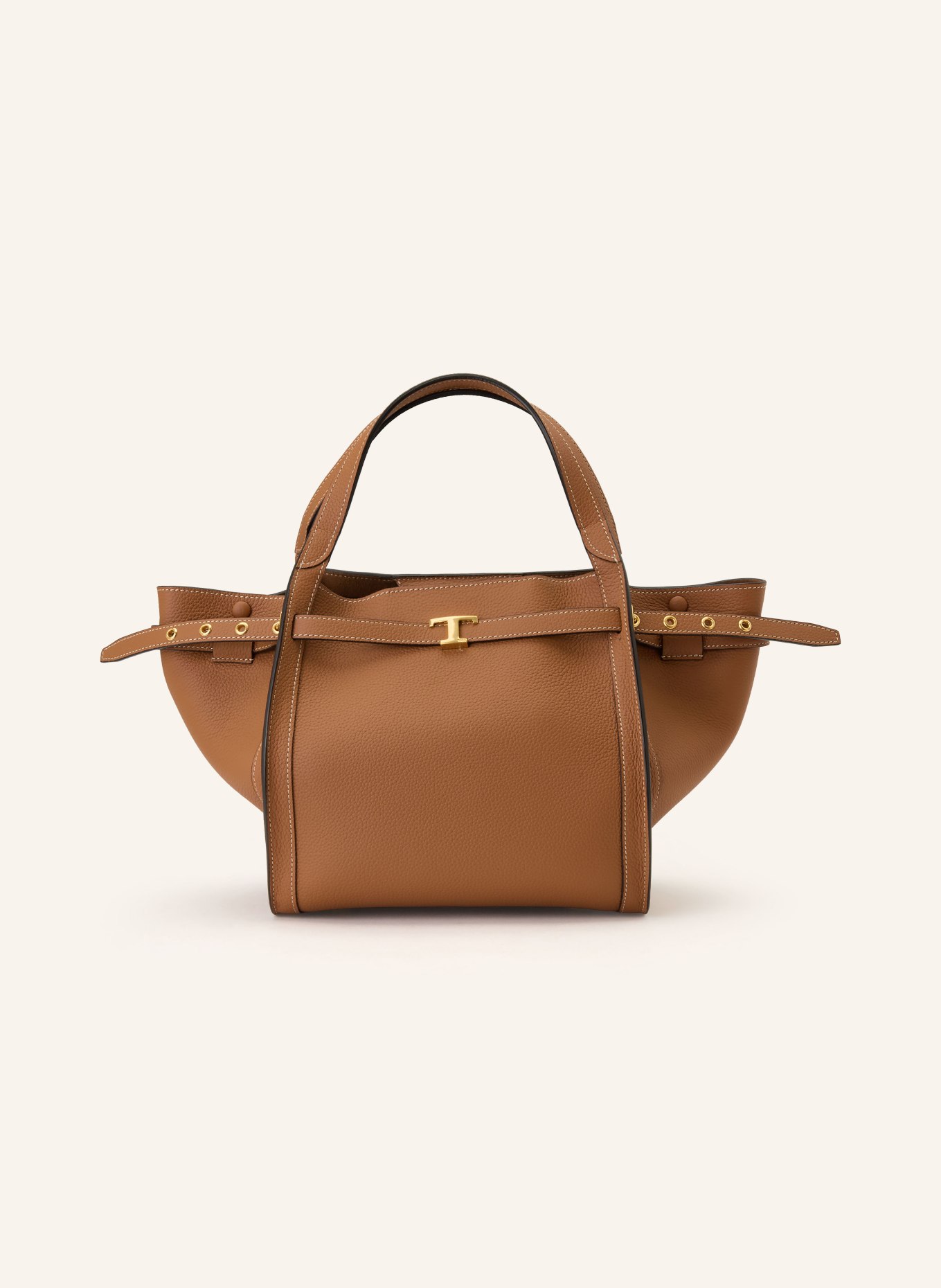 TOD'S Shopper TIM SMALL: BRAUN / GOLD
