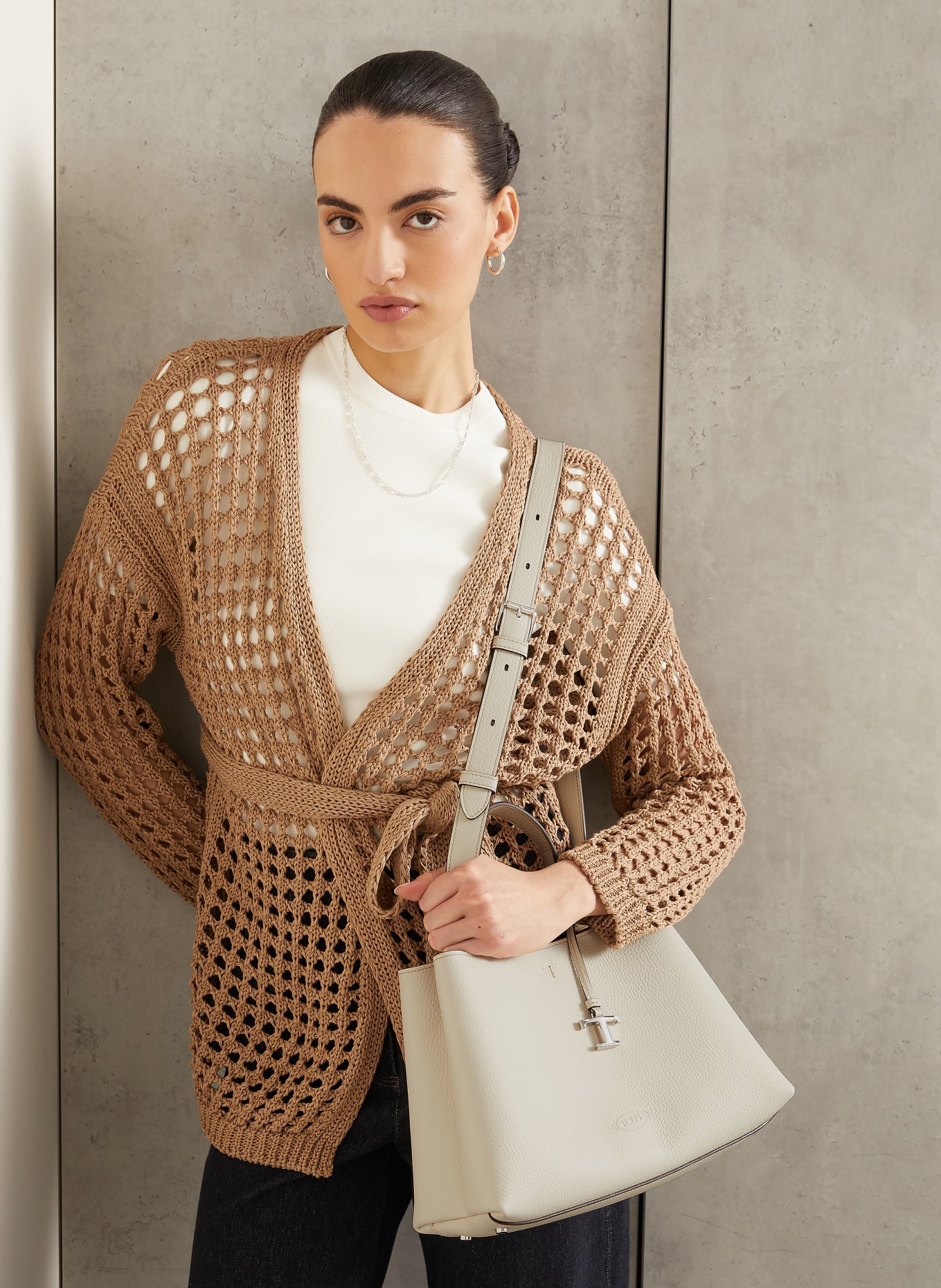 TOD'S Handtas SMALL: WIT / ZILVER