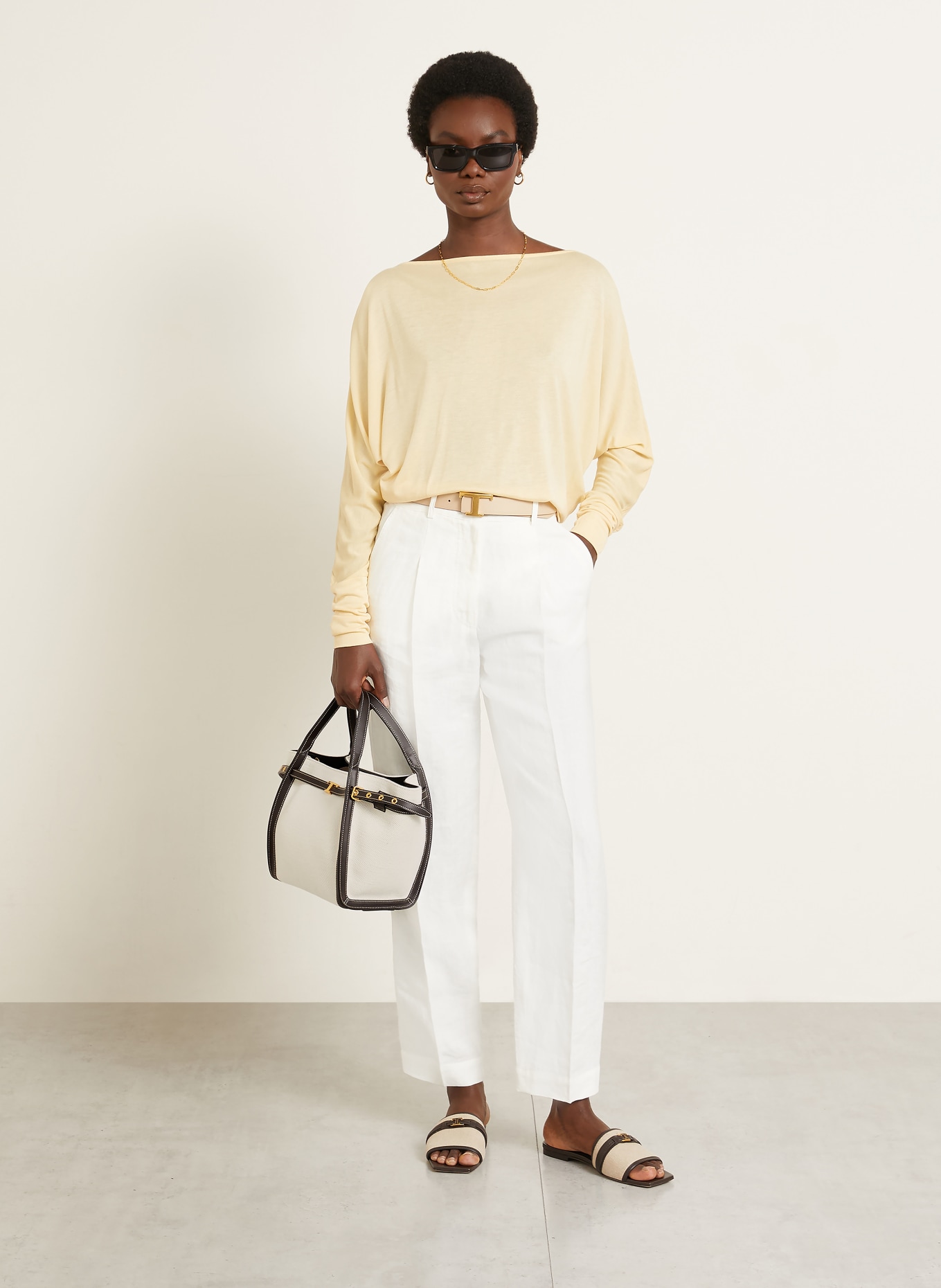 TOD'S sac à main: BLANC / OR / NOIR