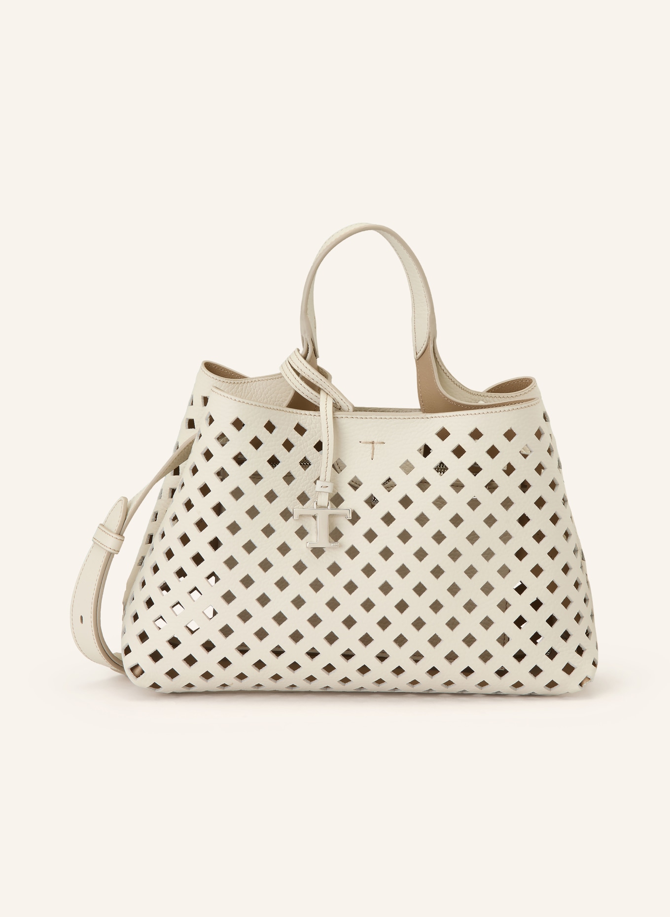 TOD'S Handtasche SMALL: CREME / SILBER