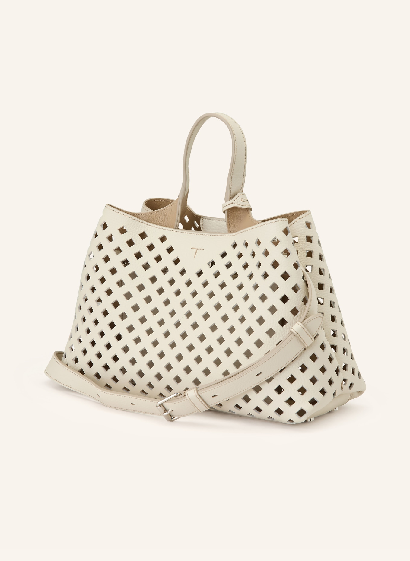 TOD'S Handtasche SMALL: CREME / SILBER
