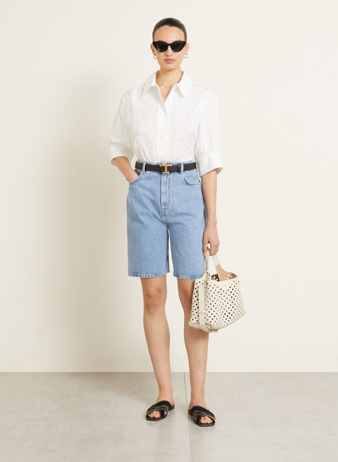 TOD'S Handtasche SMALL: CREME / SILBER