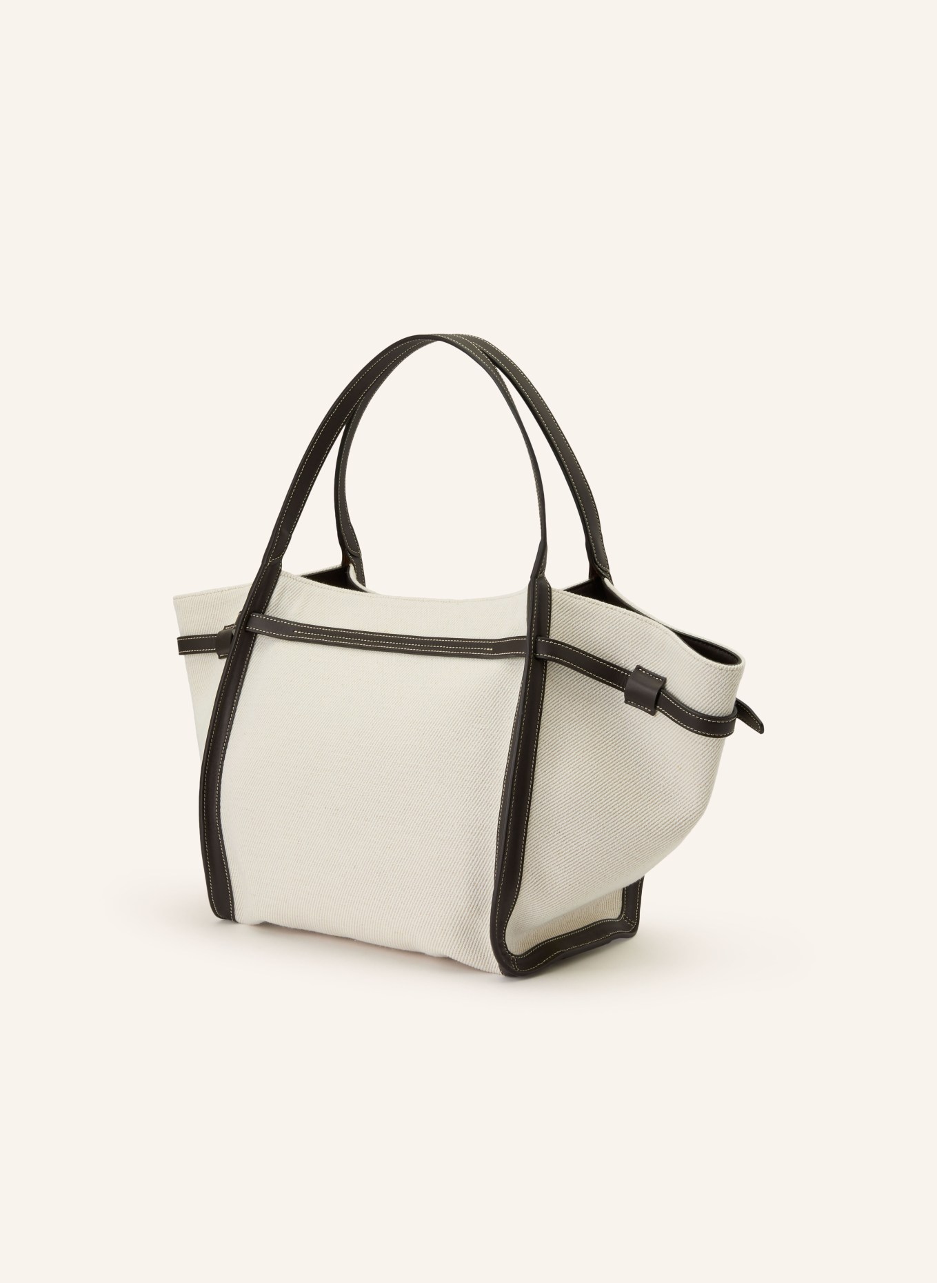 TOD'S Shopper MEDIUM: CREME / SCHWARZ