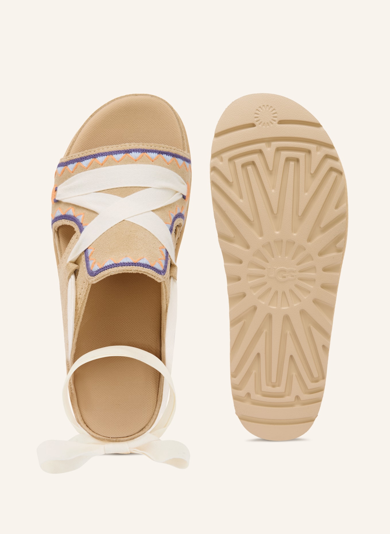 UGG Plateau-Sandalen GOLDENSTAR: BEIGE / HELLORANGE / BLAU