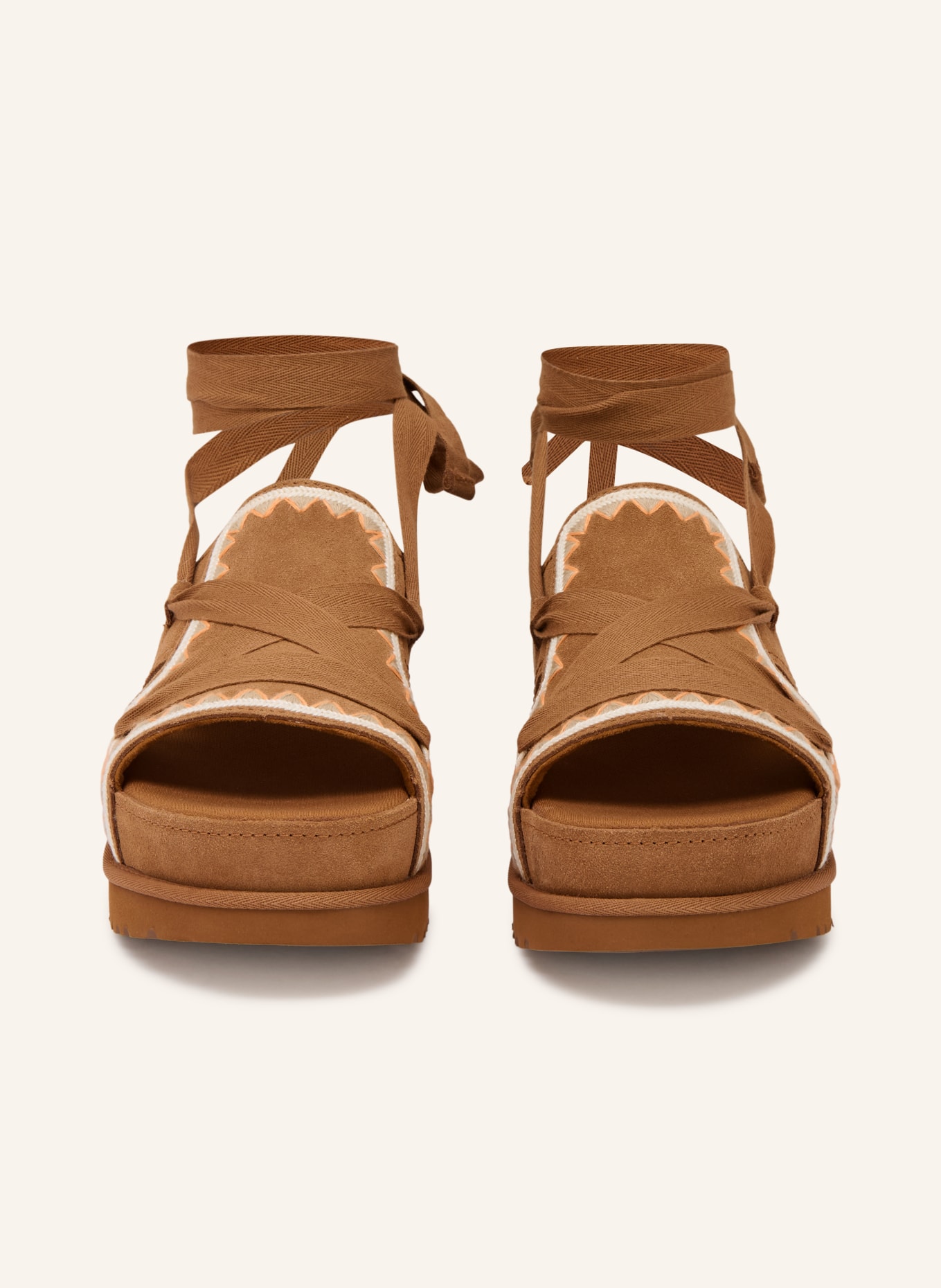 UGG Plateau-Sandalen GOLDENSTAR: BRAUN / CREME / HELLORANGE
